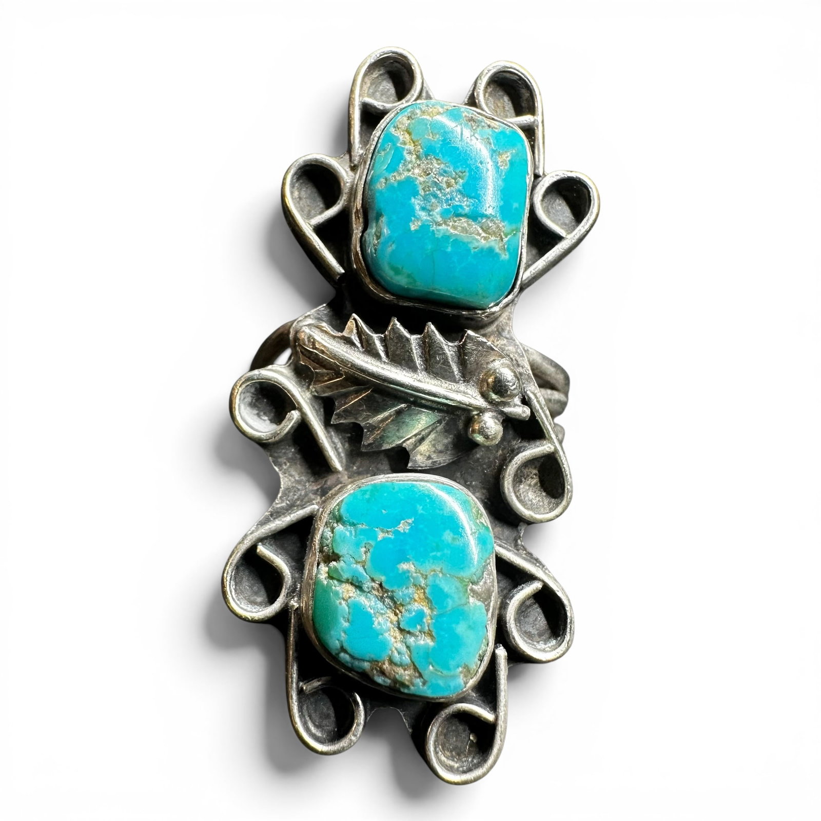 Sz6.5/9g Navajo Robert Johnson Sterling Silver Kingman Turquoise Ring (1 of 7)