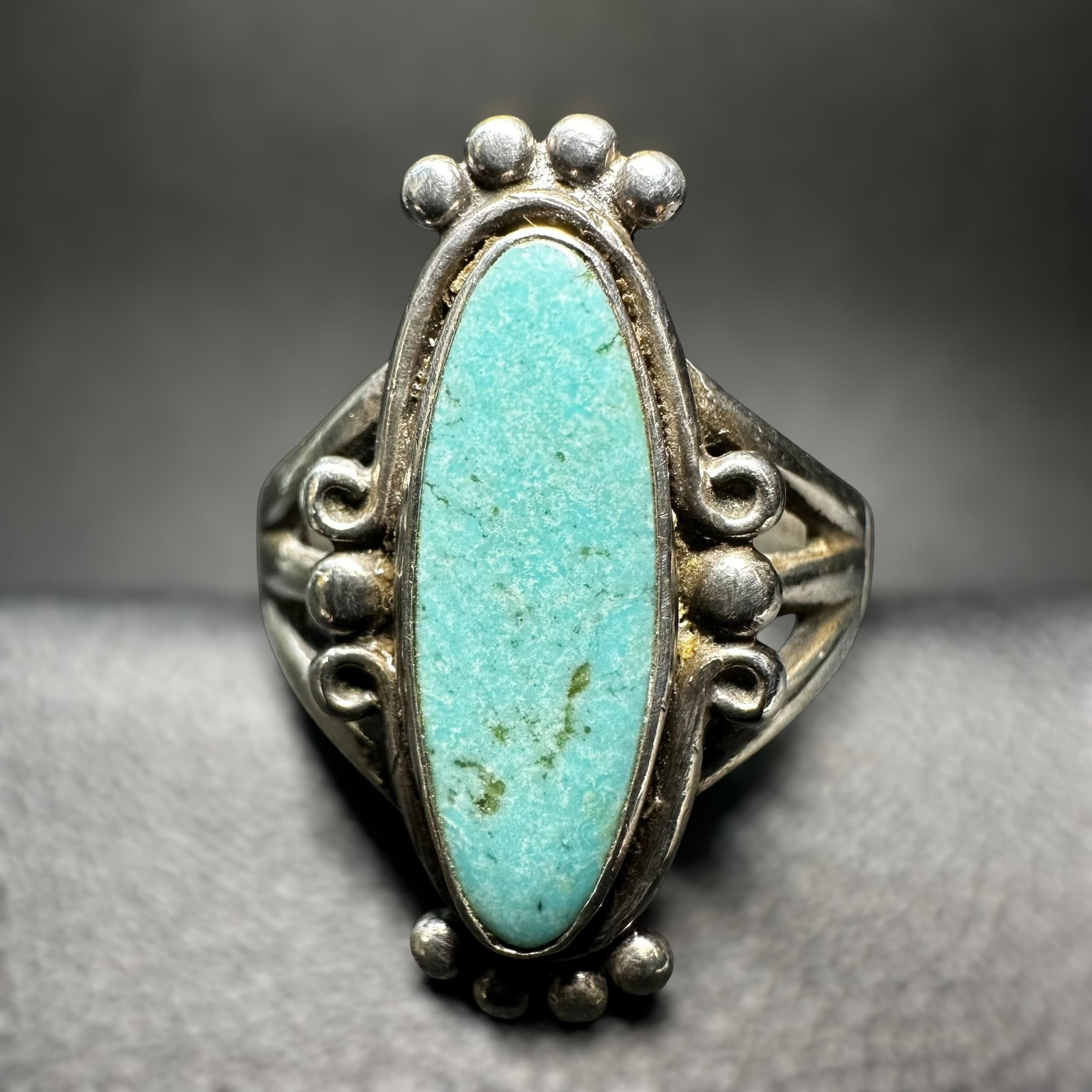 Sz7/5g Fred Harvey Era Native/SW Sterling Silver Sleeping Beauty Turquoise Ring (1 of 8)