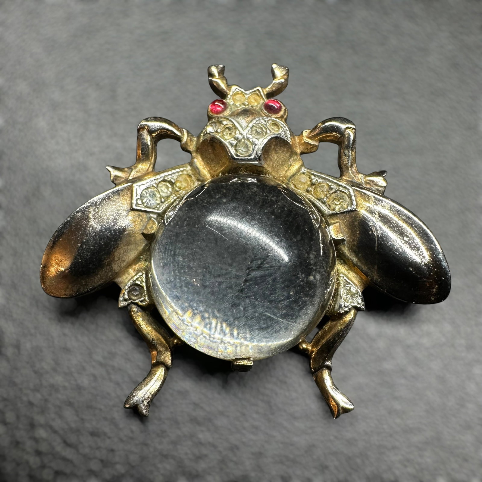 11g Trifari Alfred Fillipe Sterling Silver Jelly Belly Figural Fly Brooch (1 of 8)