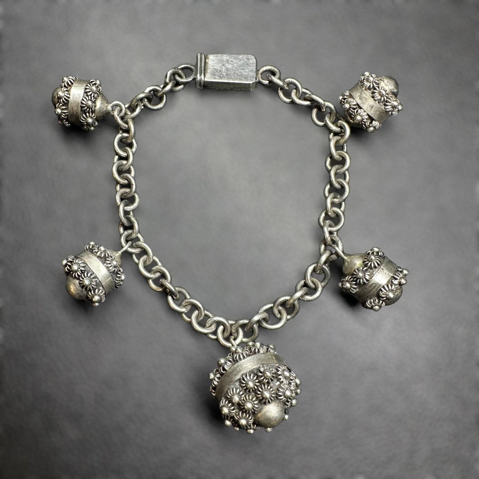 6.75”/26g Taxco Mexico 925 Sterling Silver Charm Bracelet (1 of 8)