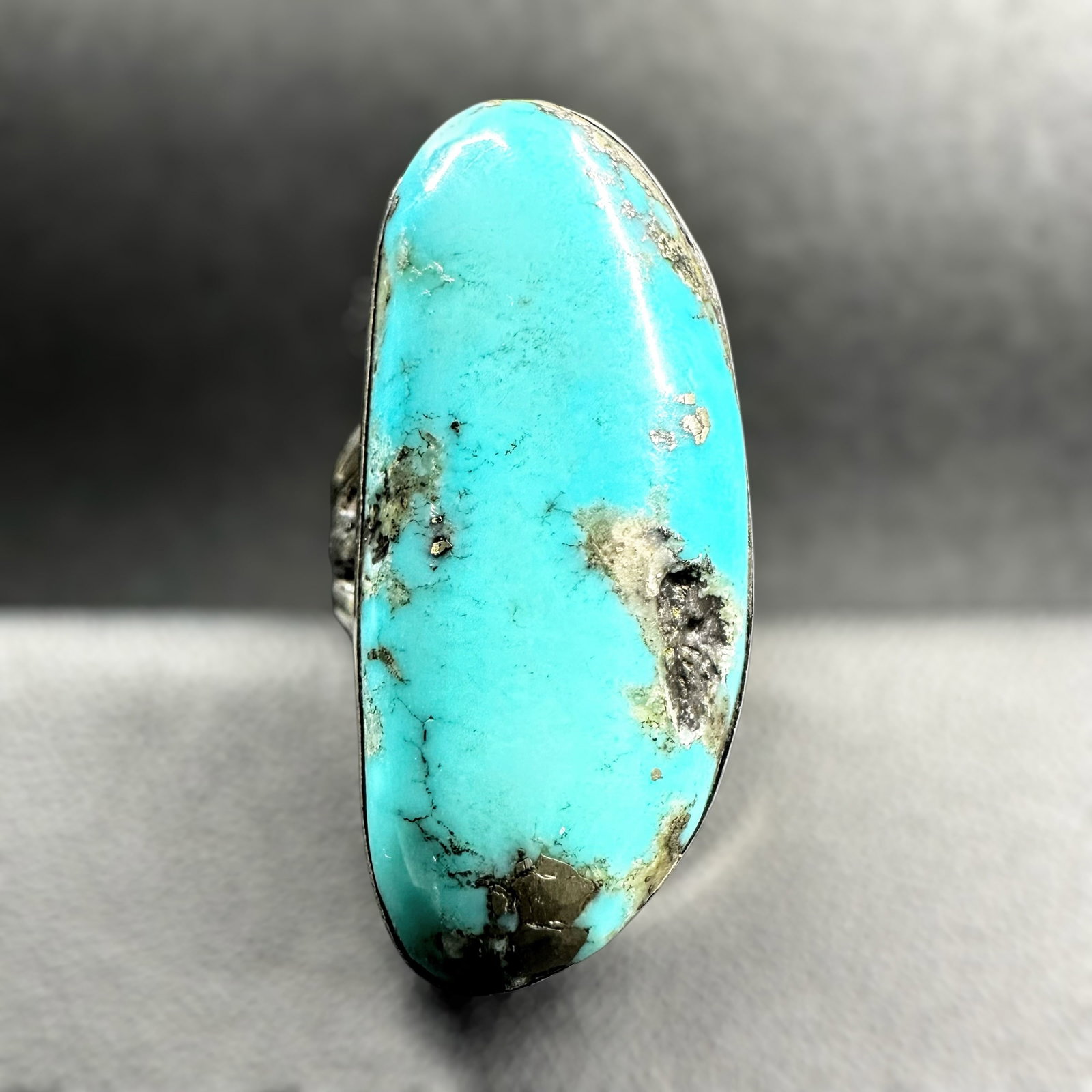 Sz5.25/12g Chimney Butte Native Navajo Sterling Silver Morenci Turquoise Ring (1 of 8)