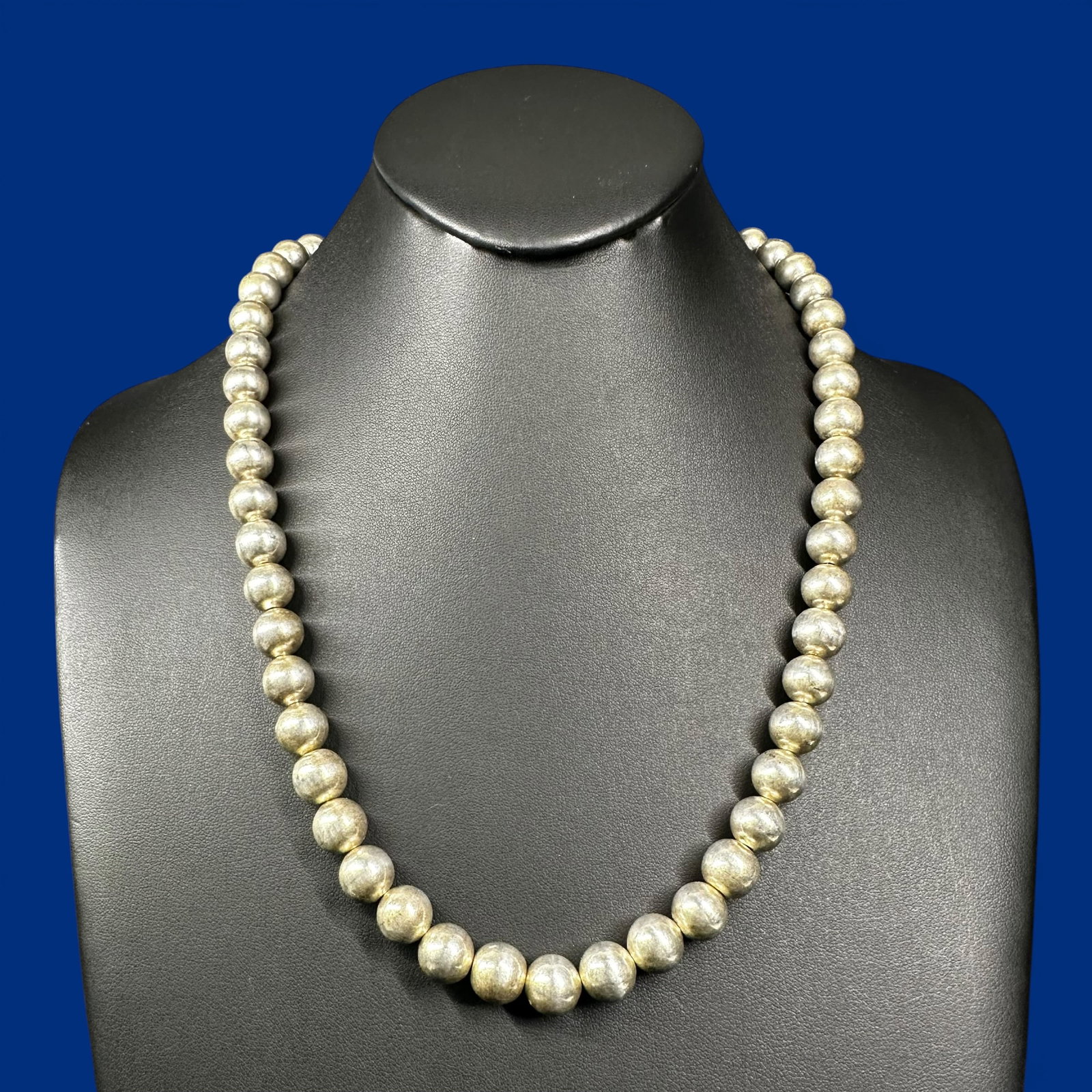 20”/83g Vintage Sterling Silver Bead Necklace (1 of 7)