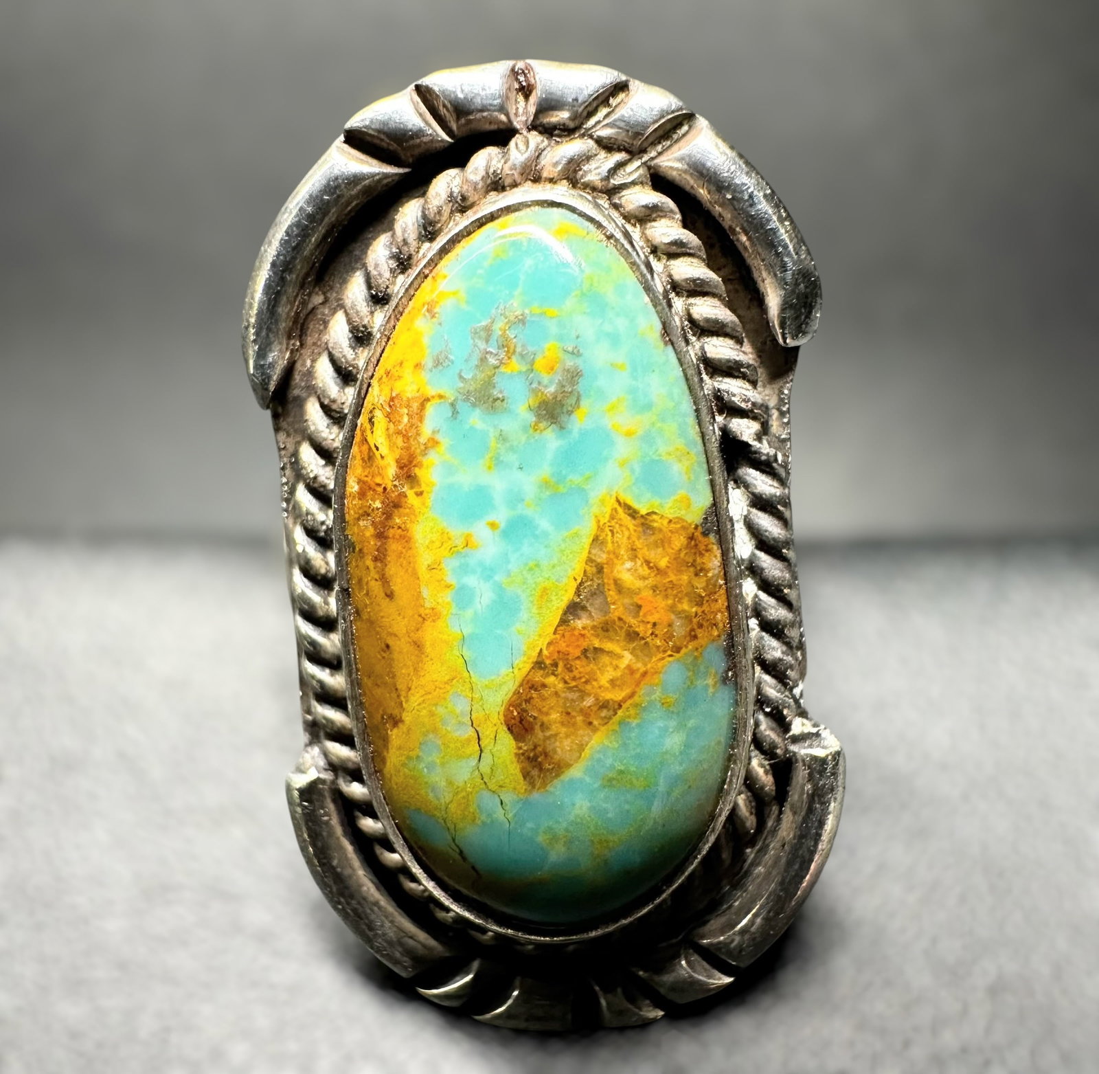 Sz5.5/7g Vintage Native American Sterling Silver Royston Turquoise Ring (1 of 8)