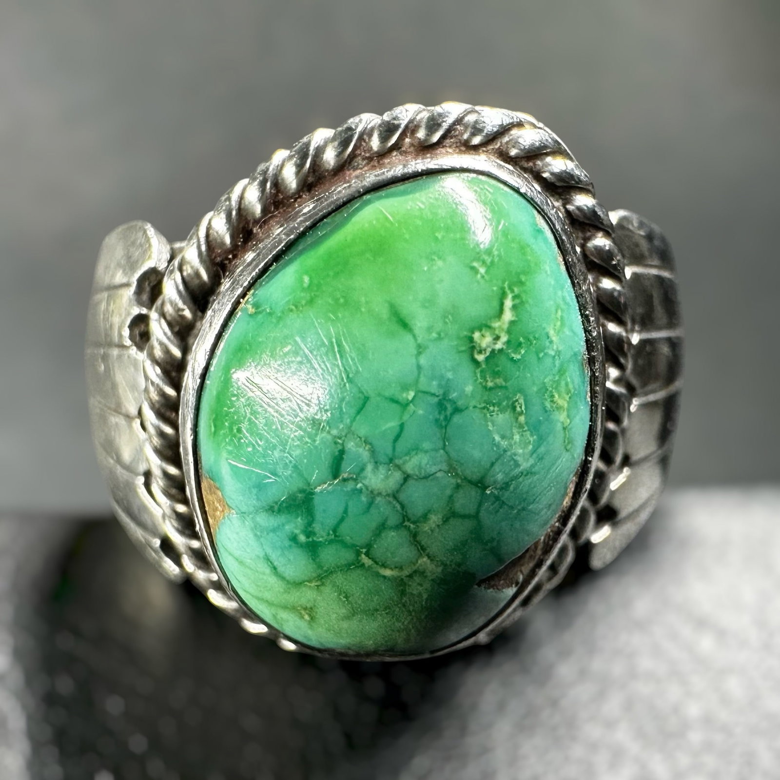 Sz9.25/10g Native American Navajo James Mason Sterling Silver Royston Turquoise Ring (1 of 9)