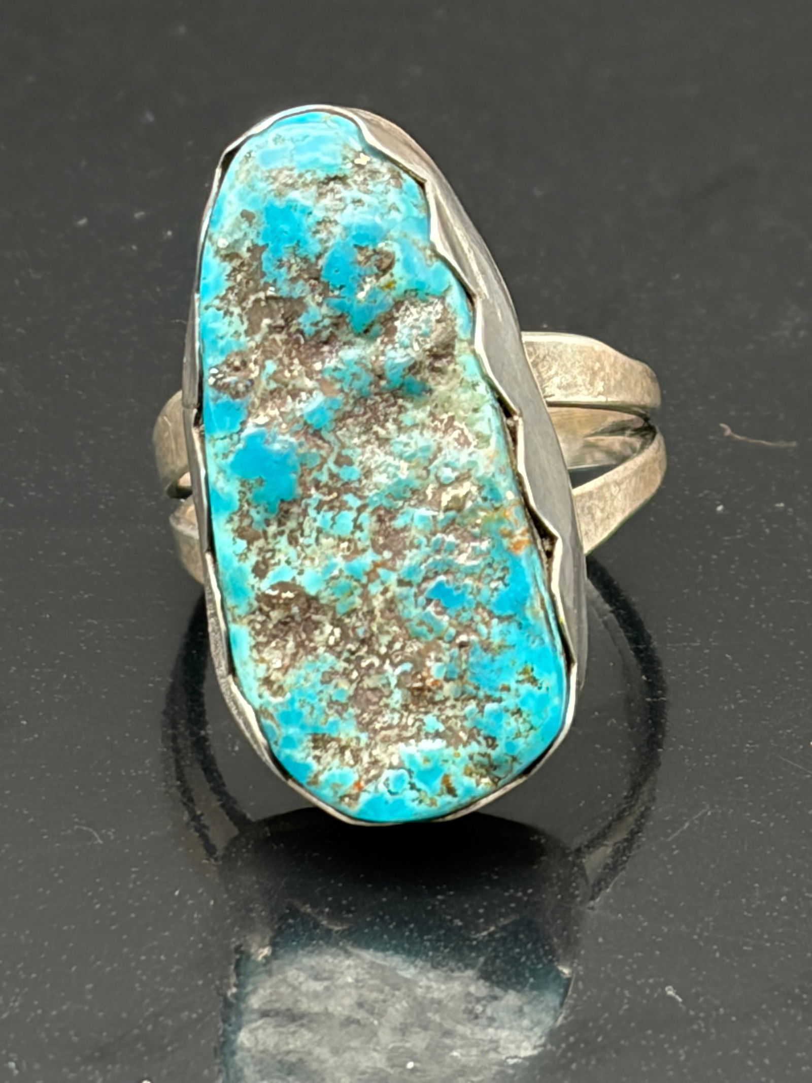 Vintage Sterling Silver Large Natural Turquoise Statement Ring (1 of 5)