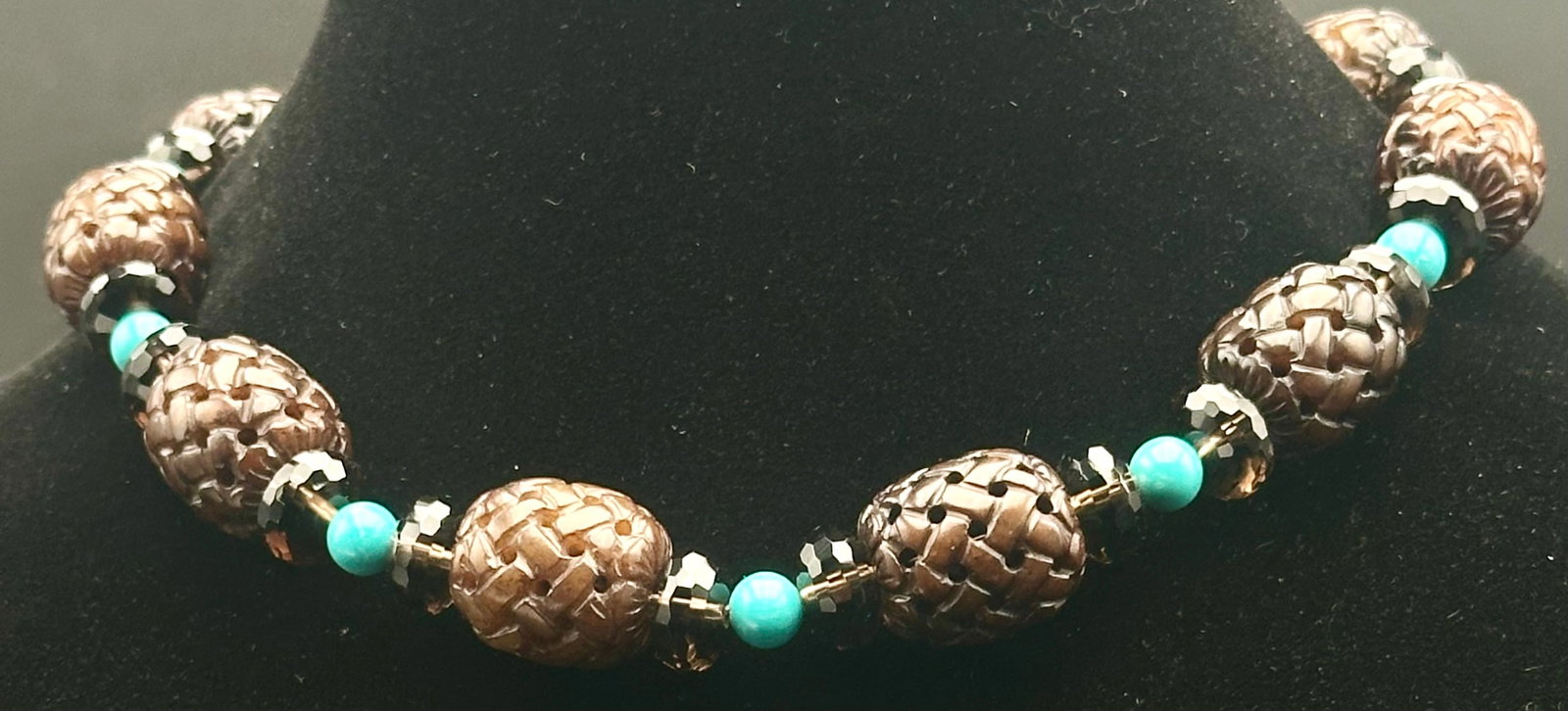Stephen Dweck Brown Bead & Turquoise Accent Necklace (1 of 10)