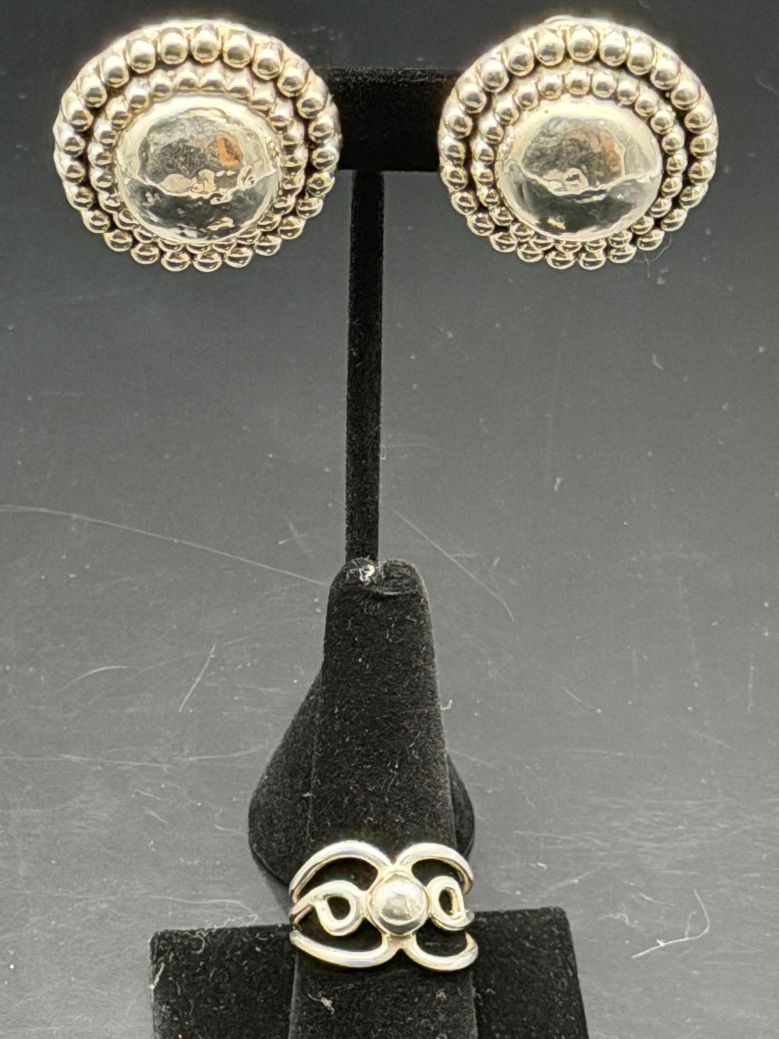 Vintage Barcena 925 Sterling Silver Earrings & Ring Set (1 of 11)