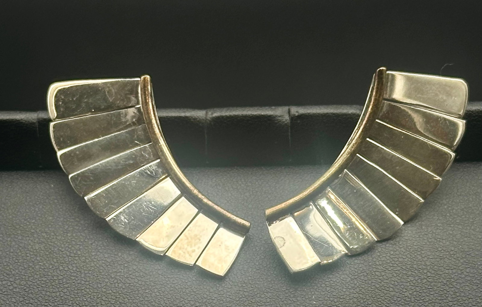 Mexican Sterling Silver Fan Earrings 925 (1 of 8)