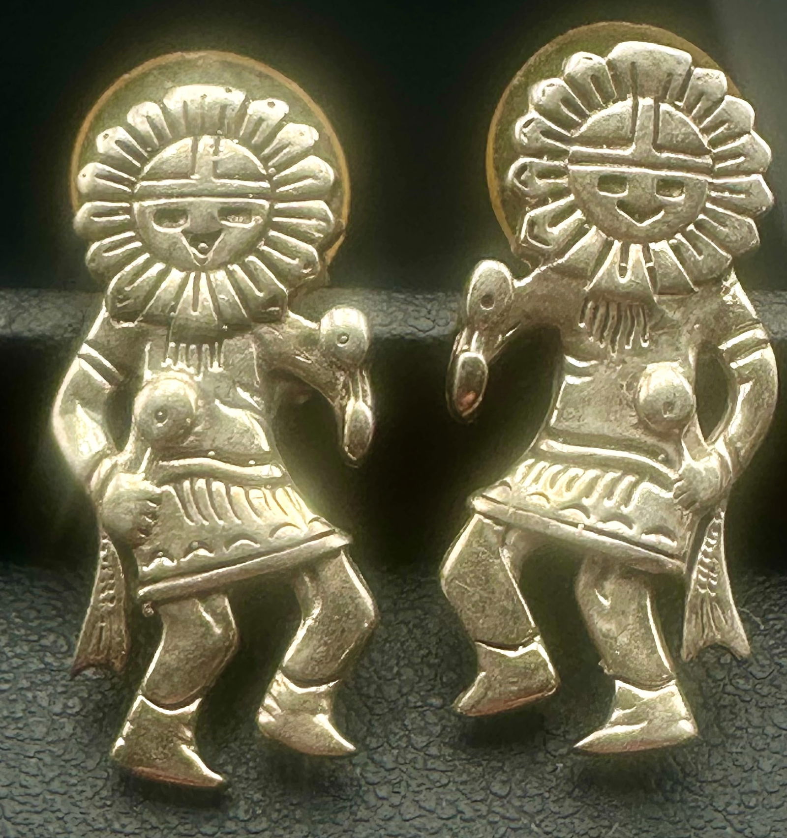 Vintage Sterling Silver Kachina Dancer Earrings (1 of 7)