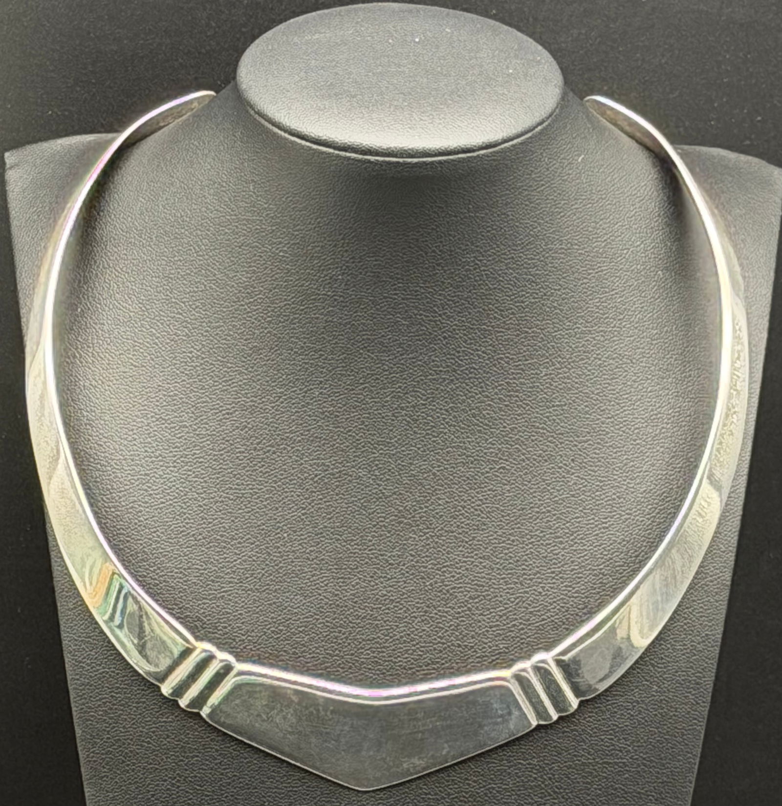 Vintage Sterling Silver Torque Collar Necklace – 925 – 38g (1 of 9)