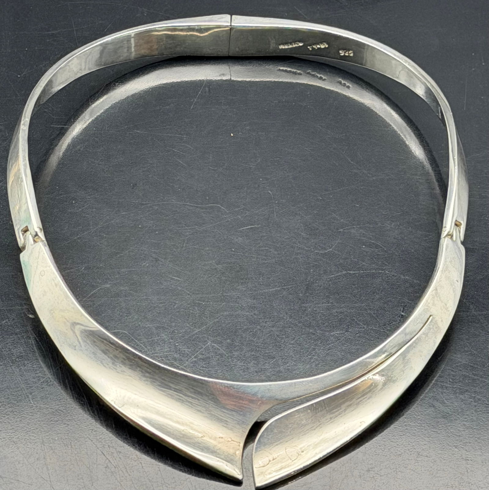Heavy Vintage Mexico 925 Sterling Silver Modernist Collar Necklace – 110g (1 of 8)