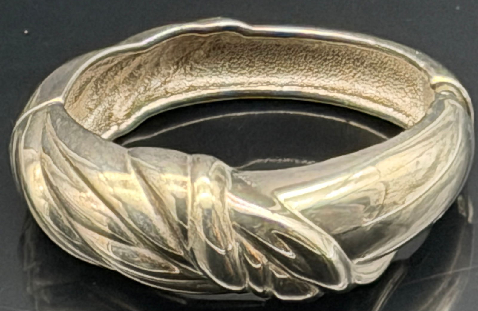 Vintage Sterling Silver Hinged Bangle Bracelet – Twisted Rope Design – 83g (1 of 6)
