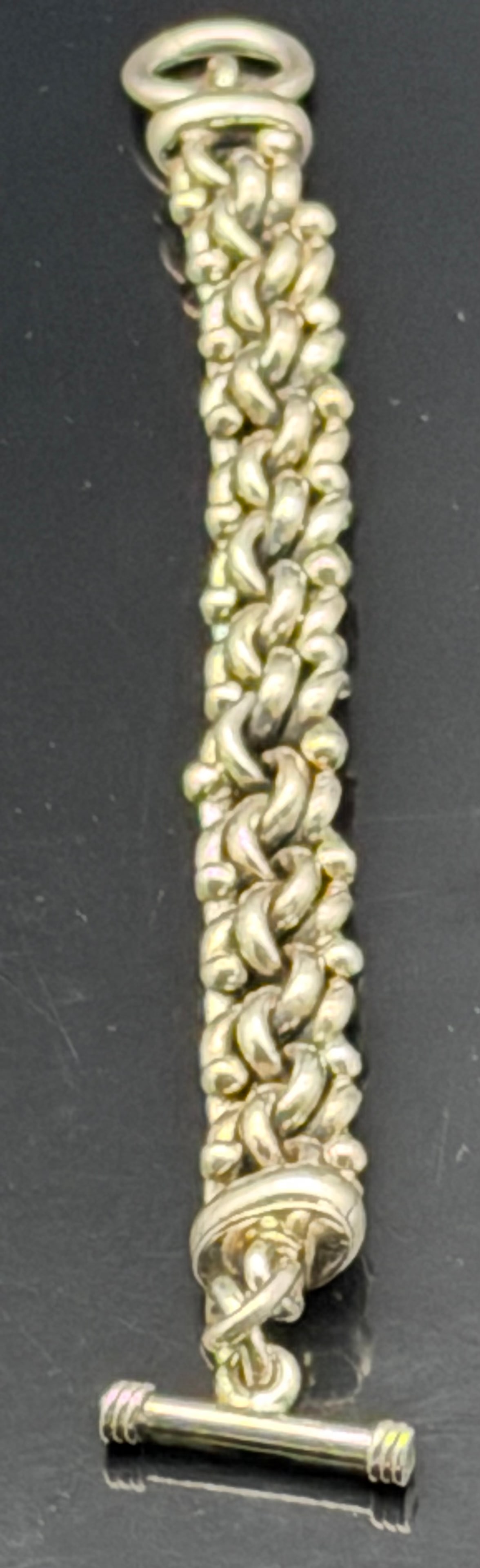 Heavy Sterling Silver Link Bracelet – Toggle Clasp – 63g (1 of 6)