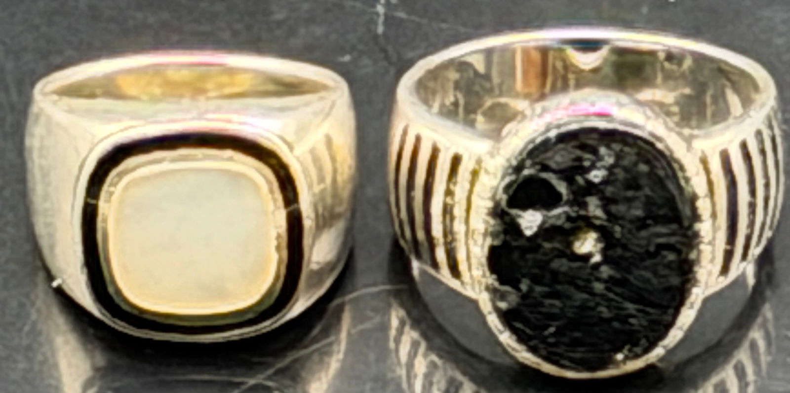 Men’s Vintage Sterling Silver 925 Ring – Oval Stone – 18g (1 of 8)