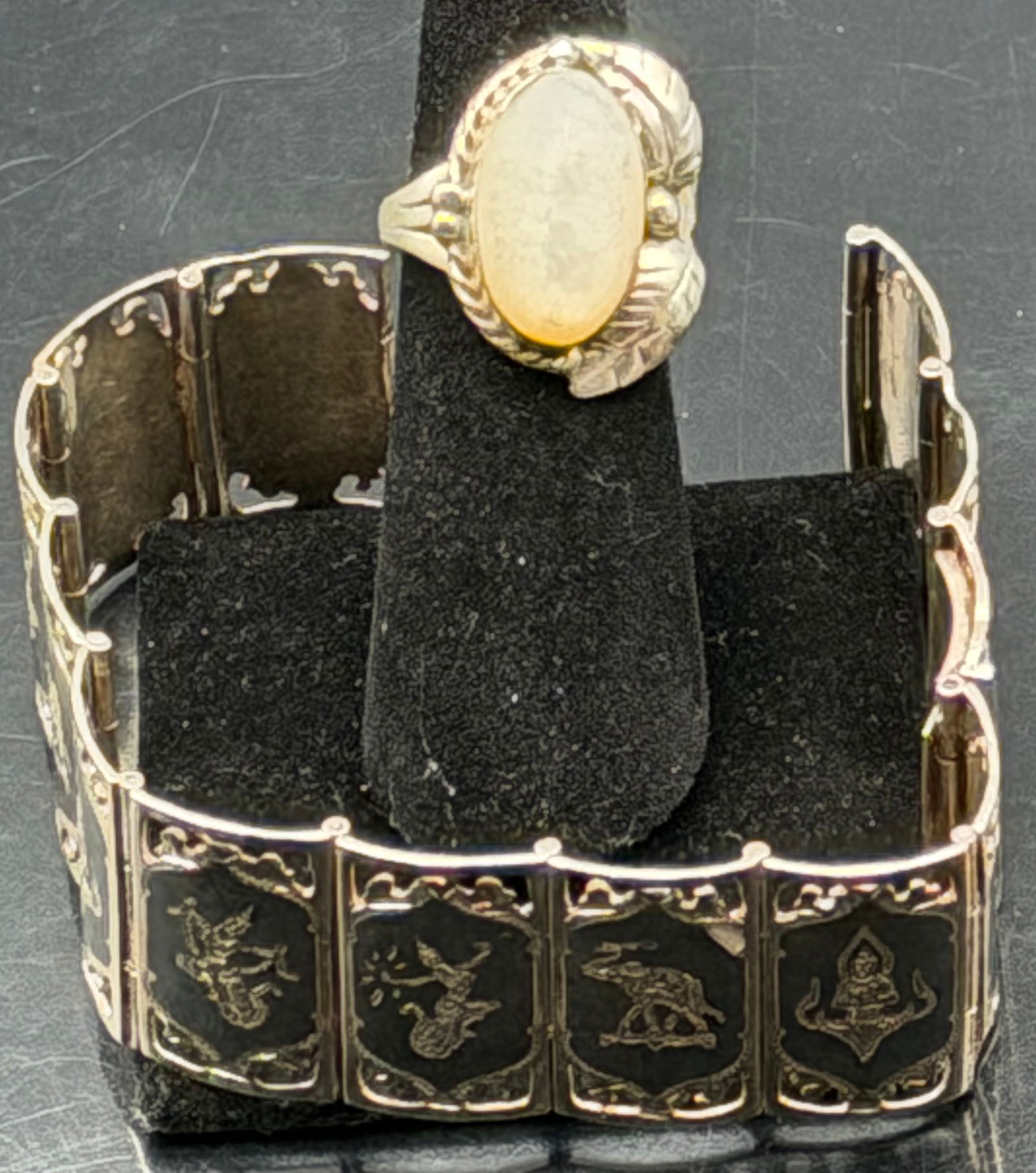 Sterling Silver Ring & Panel Bracelet Set – 41g (1 of 10)