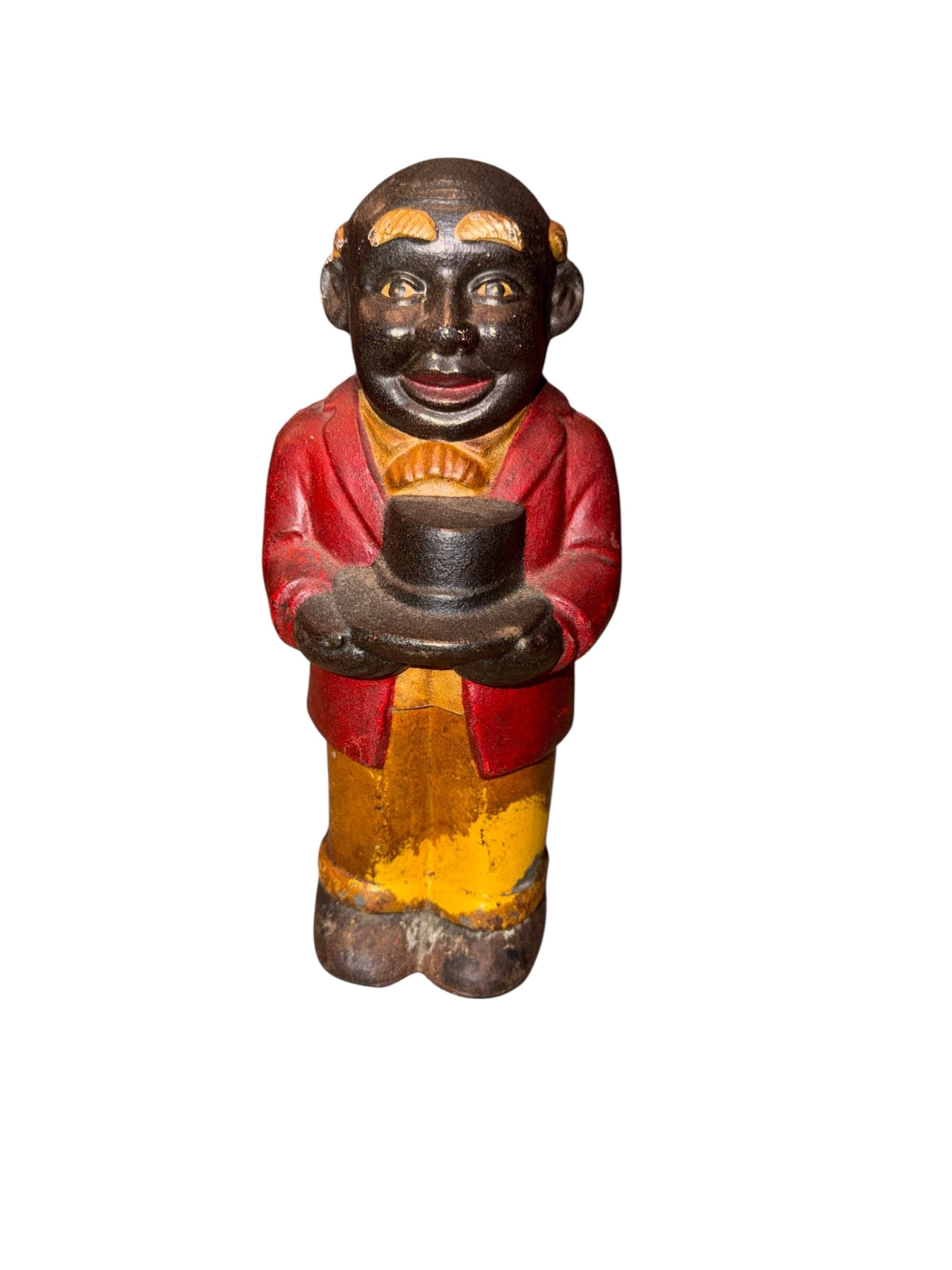 Antique Uncle Moses Cast Iron Black Americana Piggy Coin Bank 10” (1 of 19)