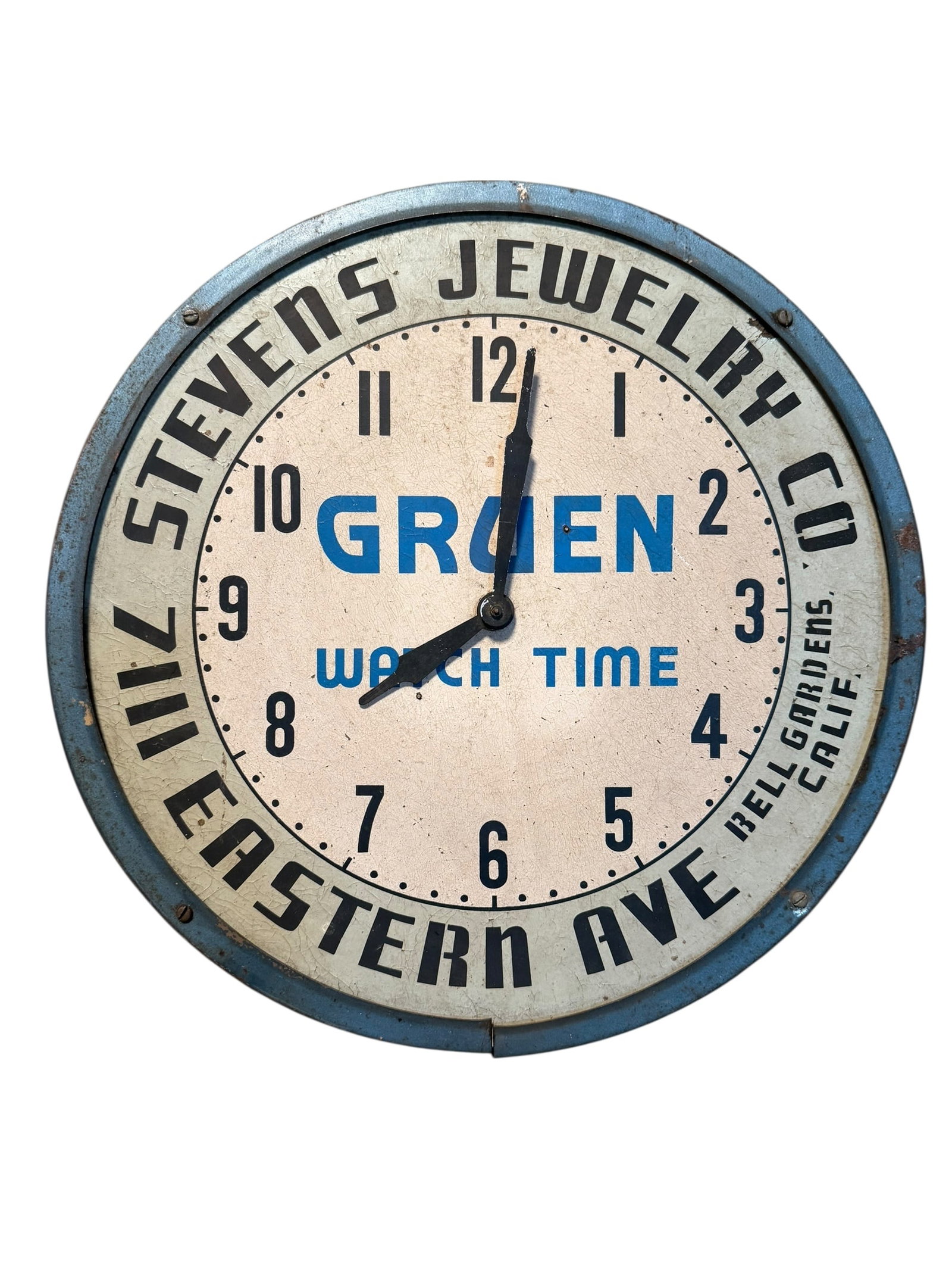 Antique Vintage Gruen Advertising Clock Steven’s Jewelry Bell Gardens California Synchron (1 of 11)