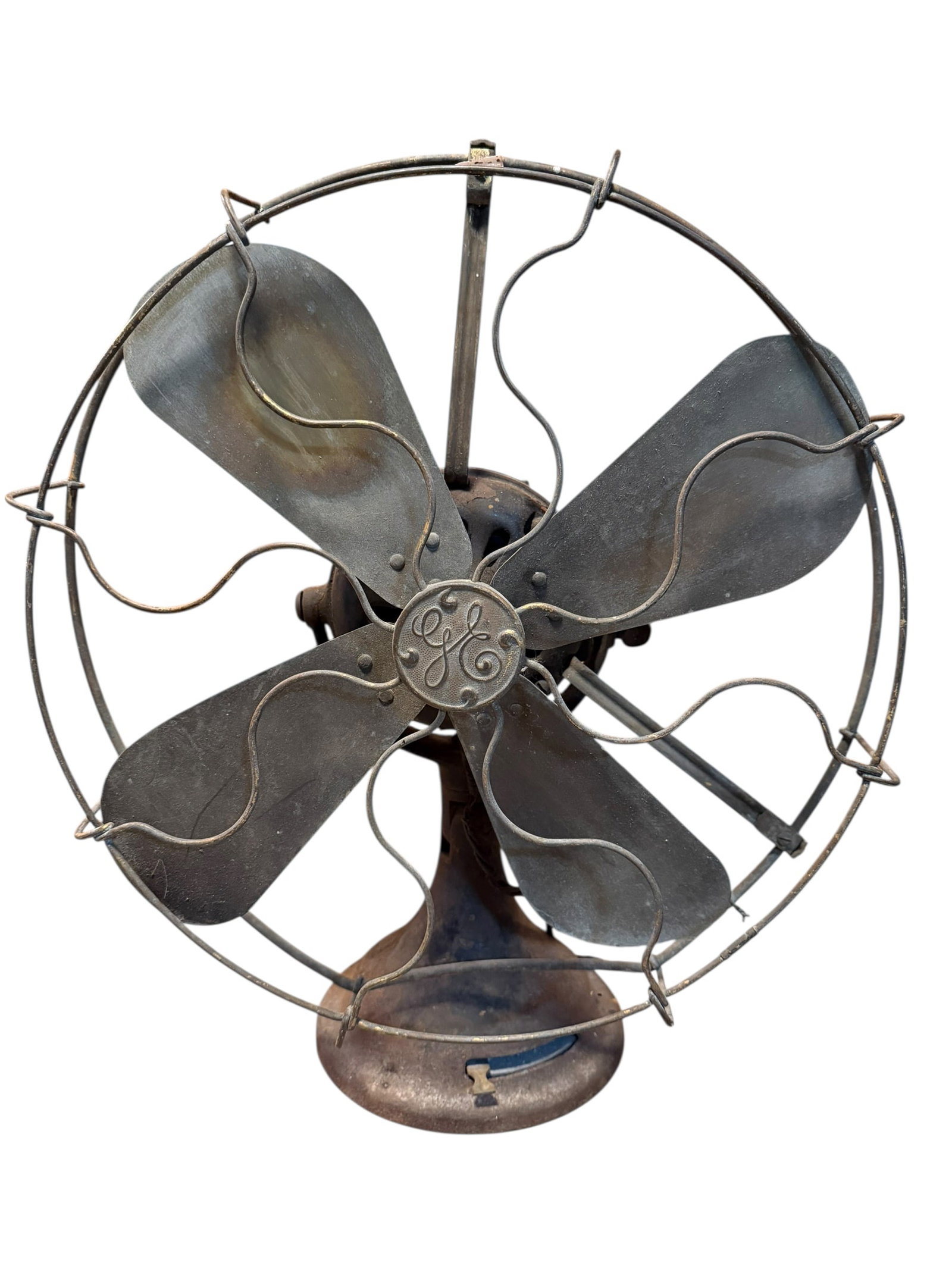 Antique GE General Electric 647908 16” Brass Blade Fan (1 of 12)
