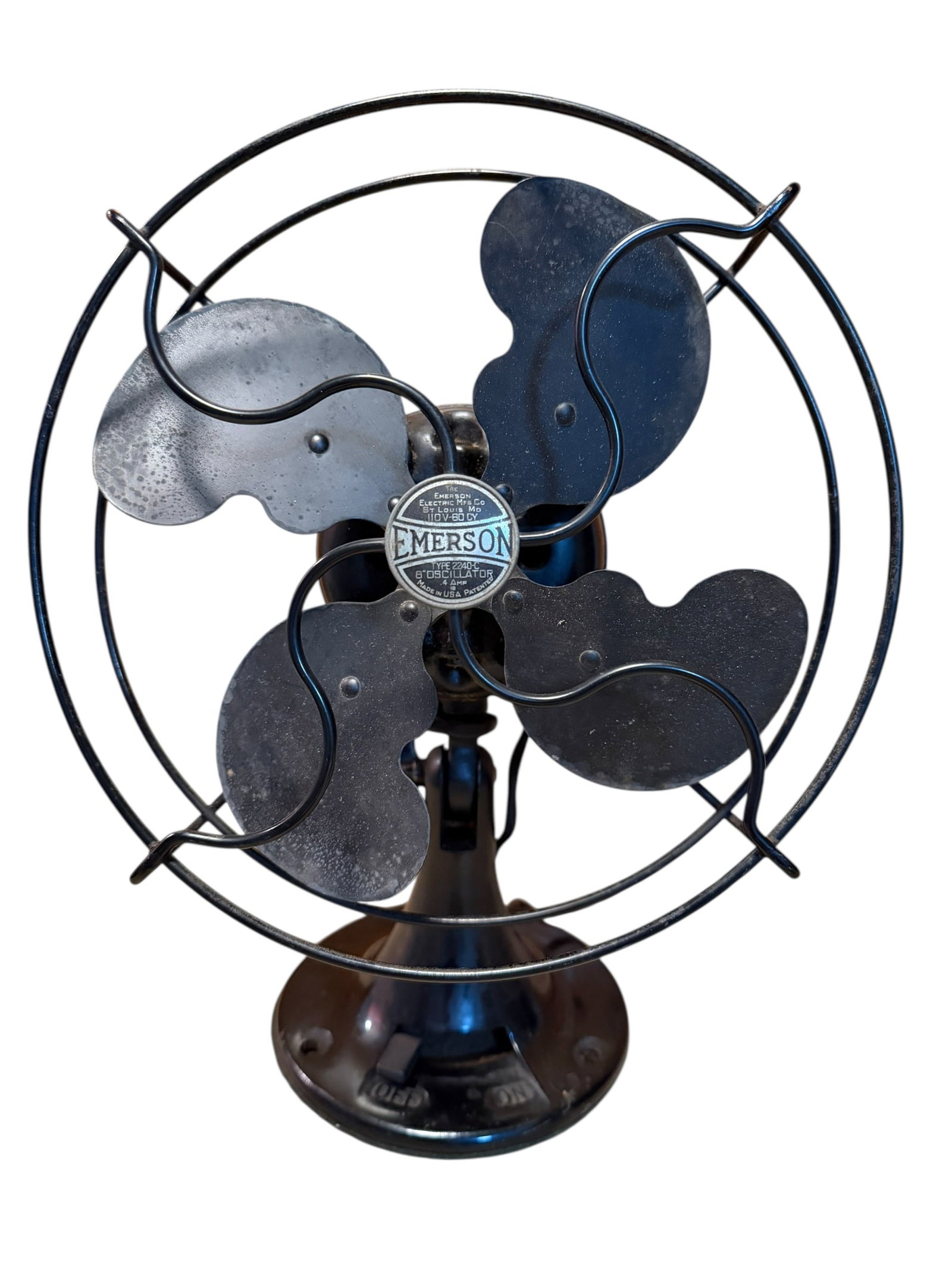 Antique Vintage Emerson Type 2240C 8” Oscillator Oscillating Fan - Works! (1 of 12)