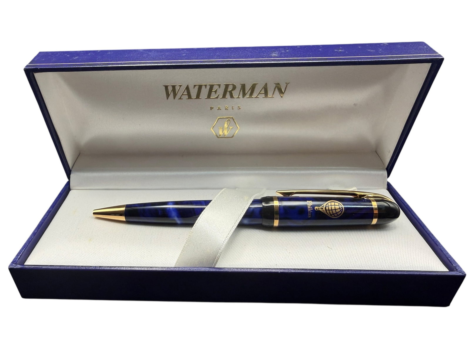 Waterman Paris Phileas Ballpoint Pen Blue Marble New In Box (1 of 10)