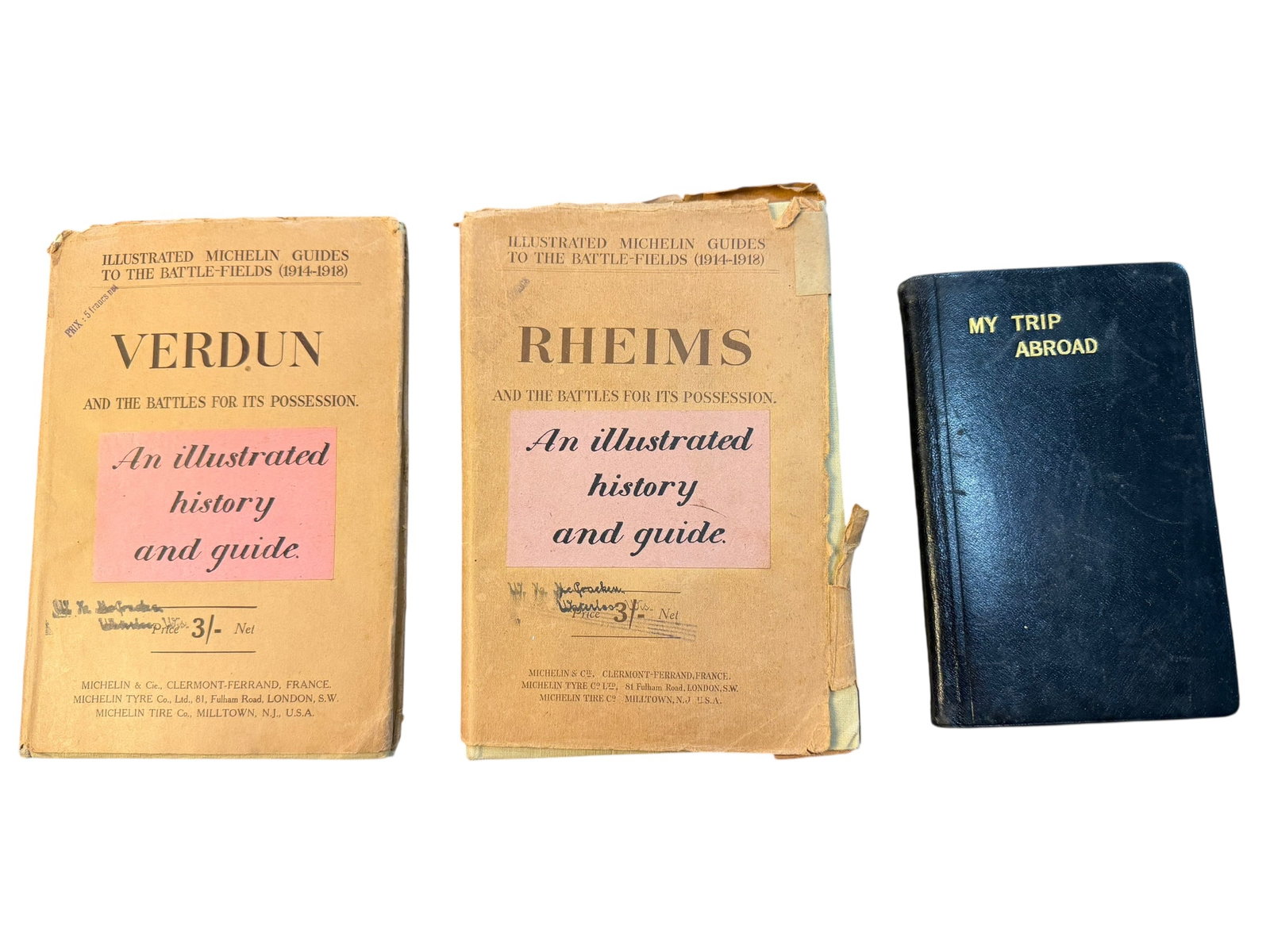 Lot of 3 Early Traveling Books Michelin Guides WWI Battlefields Verdun Rheims Trip Abroad (1 of 11)