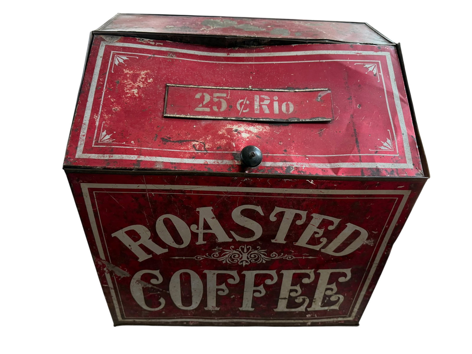 Antique Large Tin Rio Roasted Coffee Dealer Store Display Bin (1 of 11)