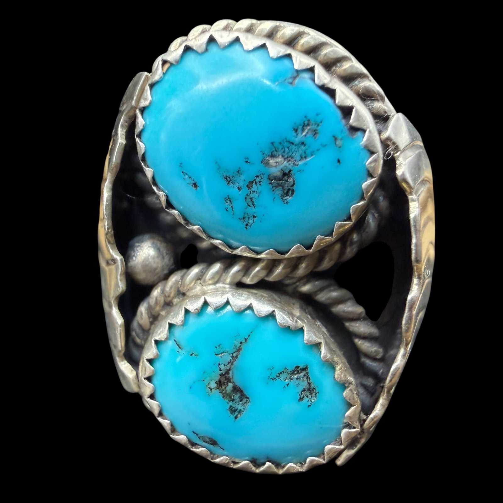 Native American Sterling Silver Turquoise Ring JD Sz 12.75 17.58g 925: Maker: Marked as shown, JD. Unknown. / Material: Sterling Silver. / Stone: Turquoise. / Size: 12.75. Face measures 1 1/16” long. / Weight: 17.58 grams. Condition: Excellent and ready to be enjoy