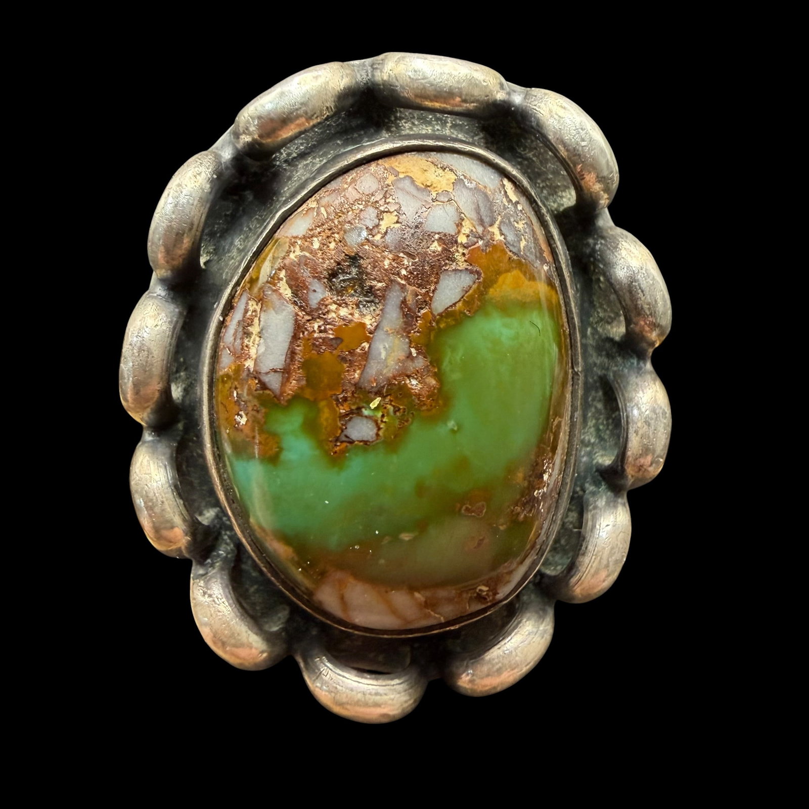 Native American Sterling Silver Turquoise Ring Signed Sz 4.25 12.13g 925: Maker: Marked as shown, unknown. / Material: Sterling Silver. / Stone: Turquoise. / Size: 4.25. Face measures 1.07” x .88”. / Weight: 12.13 grams. / Condition: Excellent and ready to be en