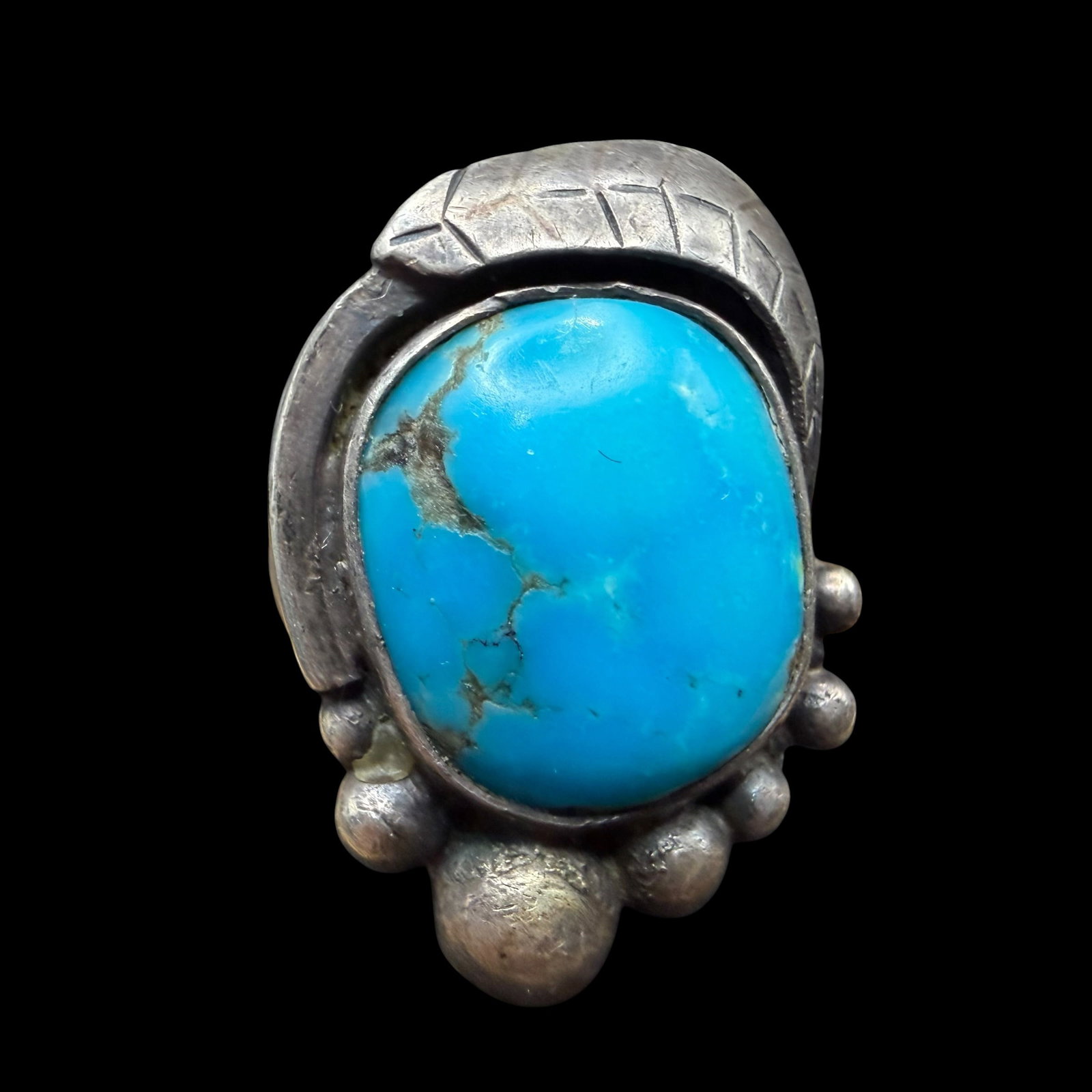 Native American Sterling Silver Turquoise JB Jonathan Beyuka Zuni Ring Sz 5 7.78g 925: Maker: Marked JB, believed to be Jonathan Beyuka. / Material: Sterling Silver. / Stone: Turquoise. / Size: 5. Face measures 1” x 5/8”. / Weight: 7.78 grams. / Condition: Excellent, ready t