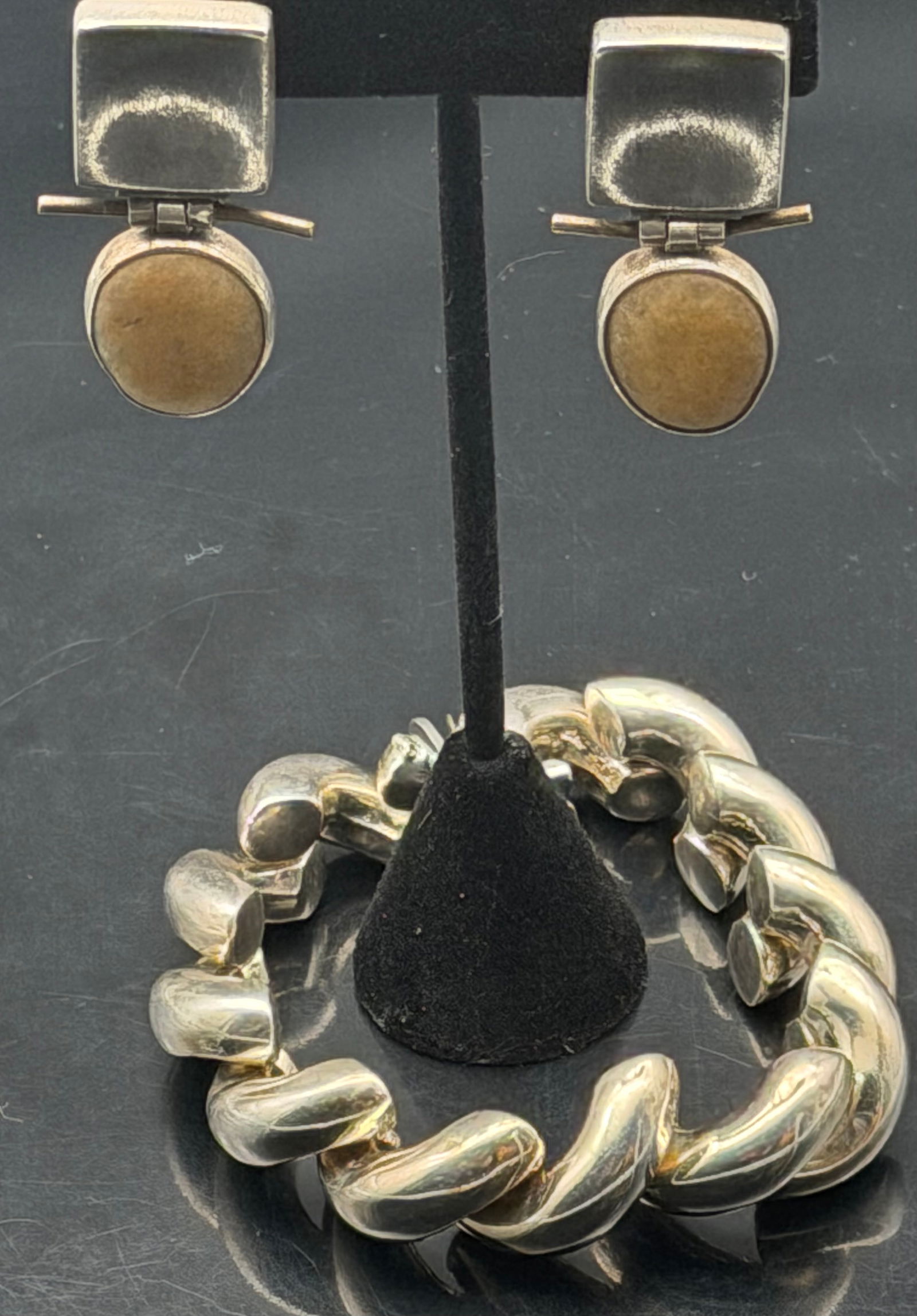 Vintage Sterling Silver Bracelet & Earrings Set (1 of 9)