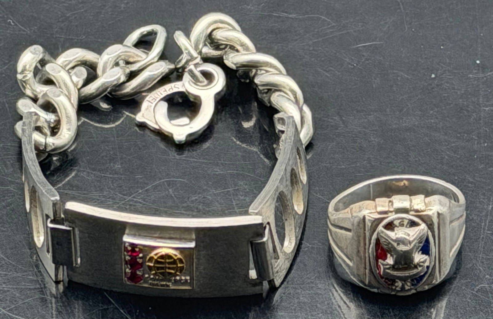 Speidel Stainless Bracelet & Eagle Ring Set – 46g (1 of 12)