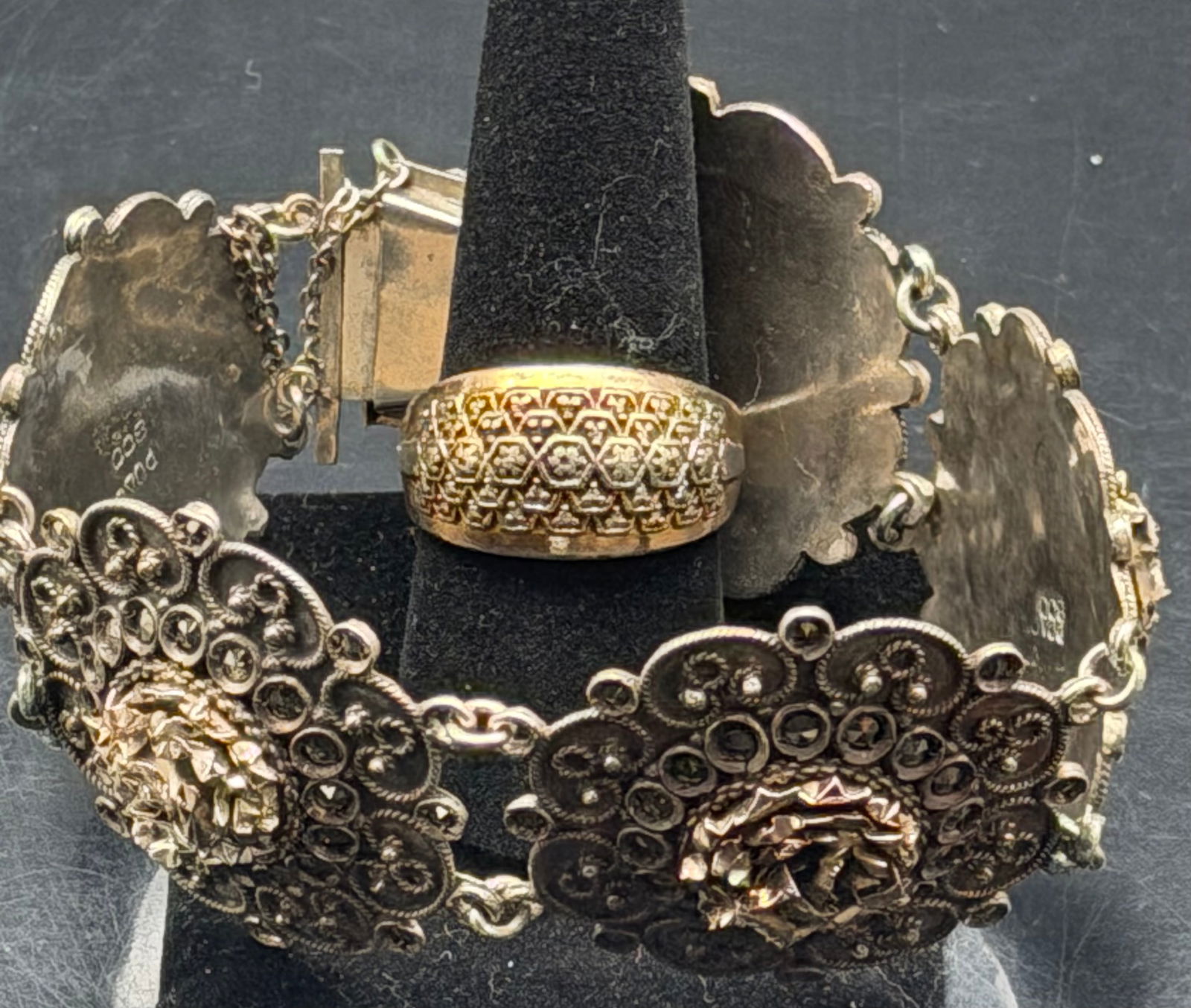 Vintage 800 Silver Bracelet & Ring Set – 62g (1 of 11)