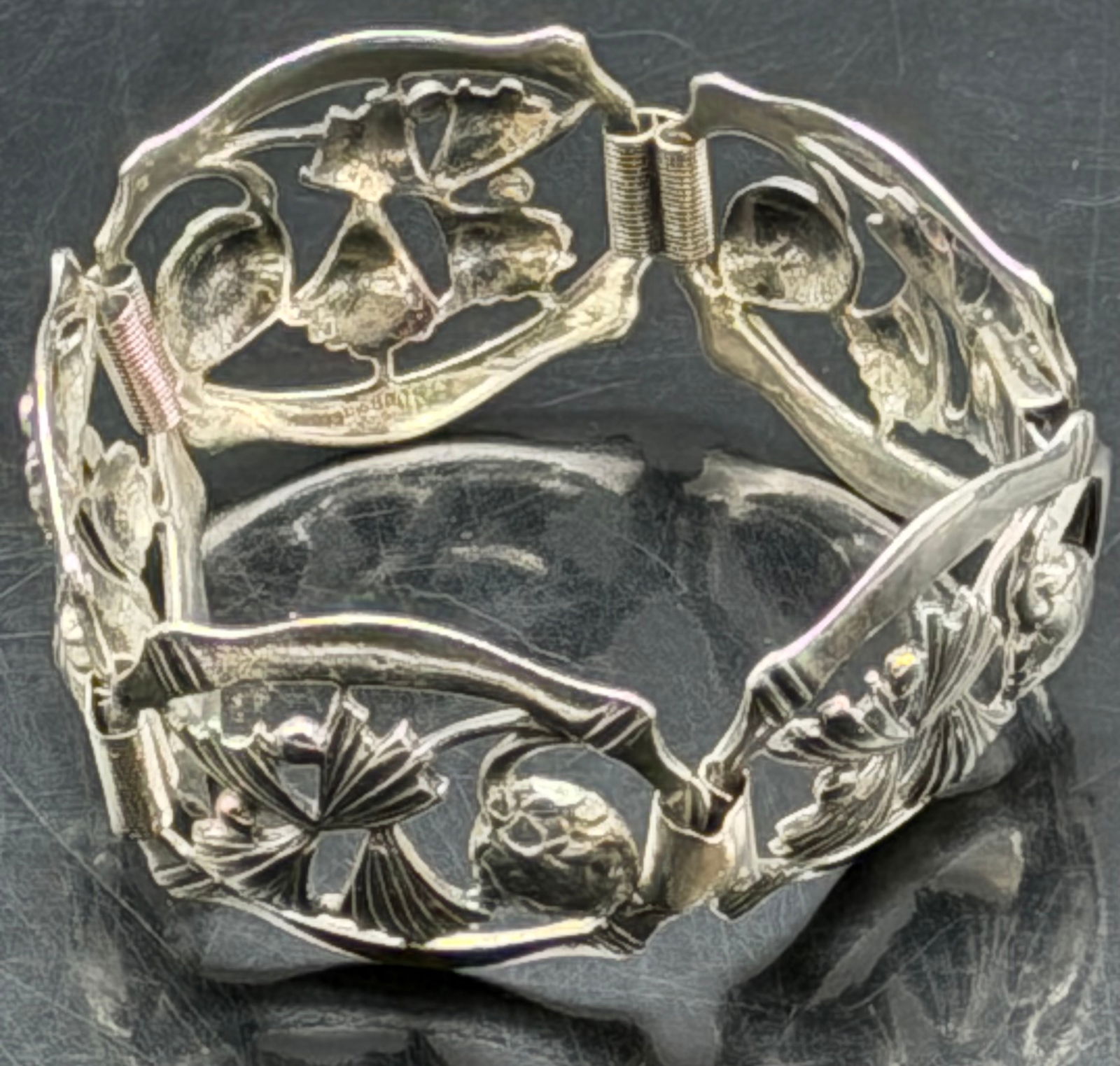 Vintage Sterling Silver Panel Bracelet 33g (1 of 5)