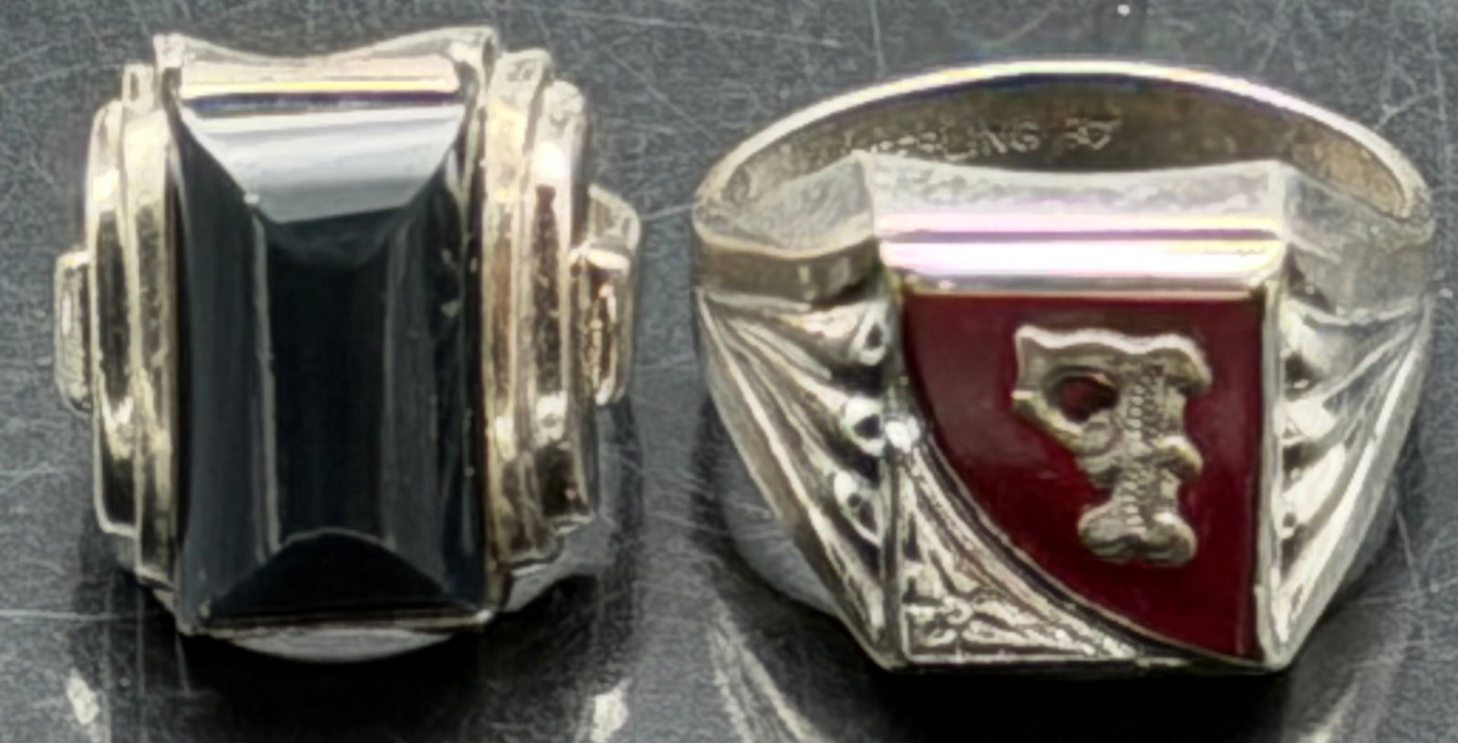 Sterling Silver 925 Men’s Ring Lot – Black Onyx & Red Enamel – 13g (1 of 11)