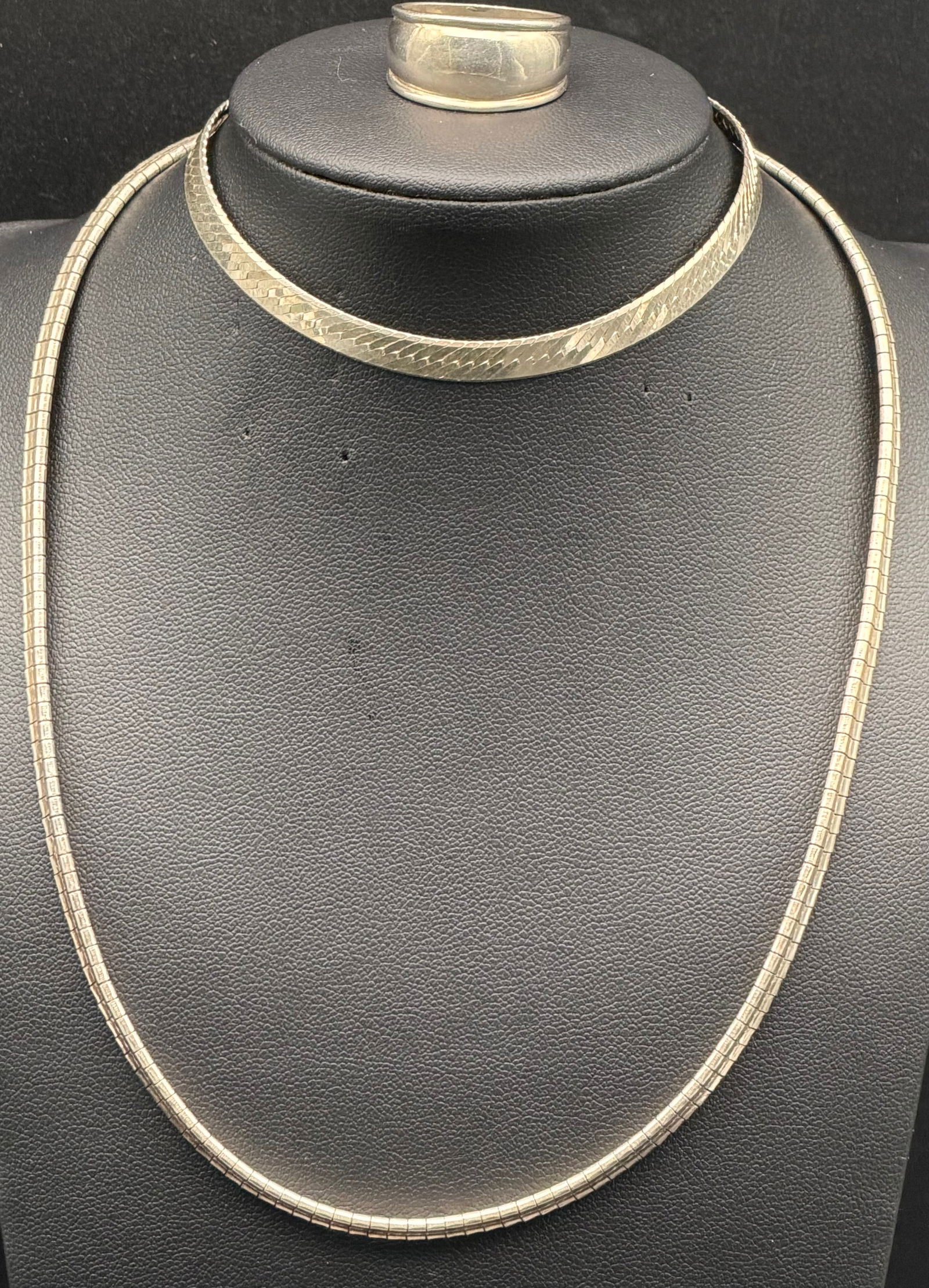 925 Italy Sterling Silver Snake Chain Set Necklace Bracelet Ring 33g (1 of 11)