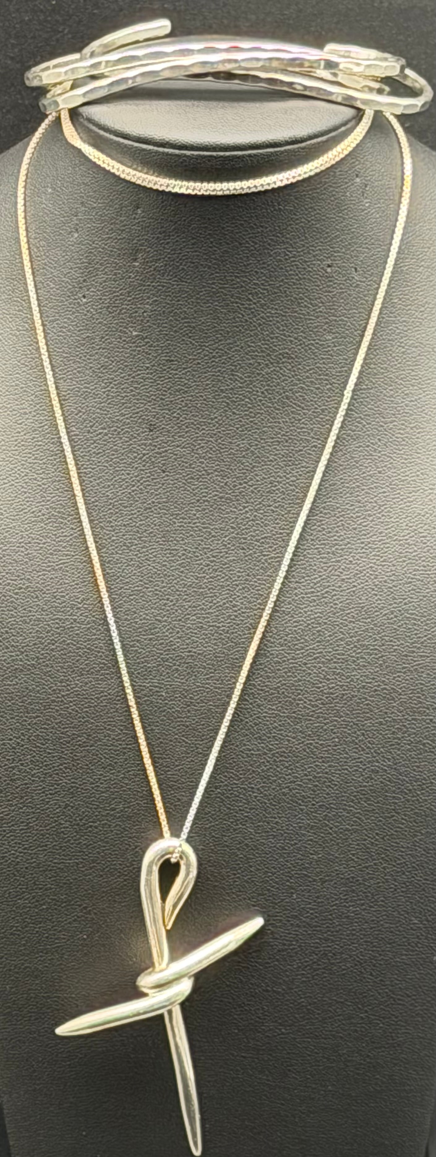 Sterling Silver Necklace & Bangle Lot – 51g (1 of 10)