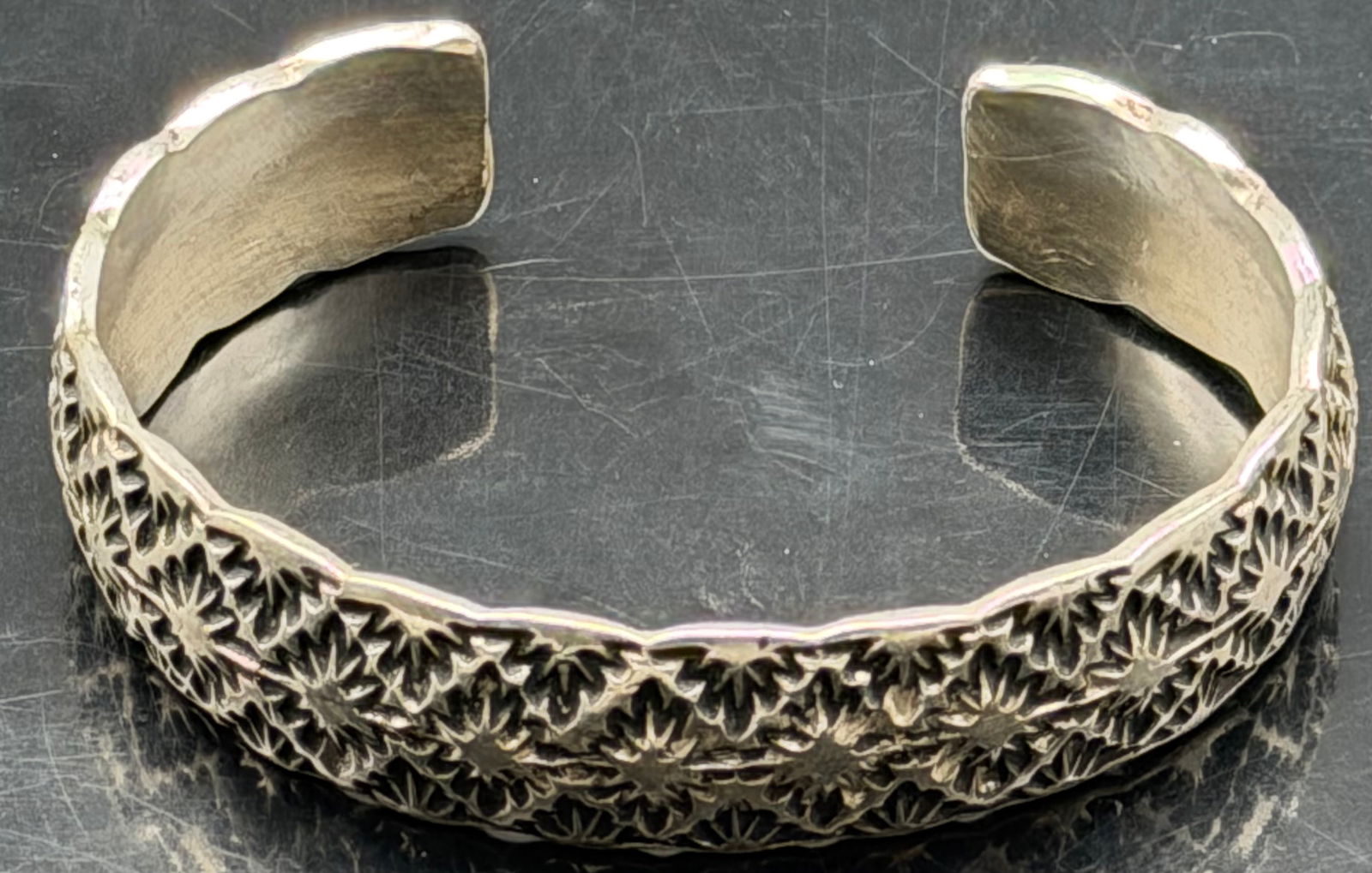 T. Jon Sterling Silver Cuff Bracelet Hand Stamped 42g (1 of 8)