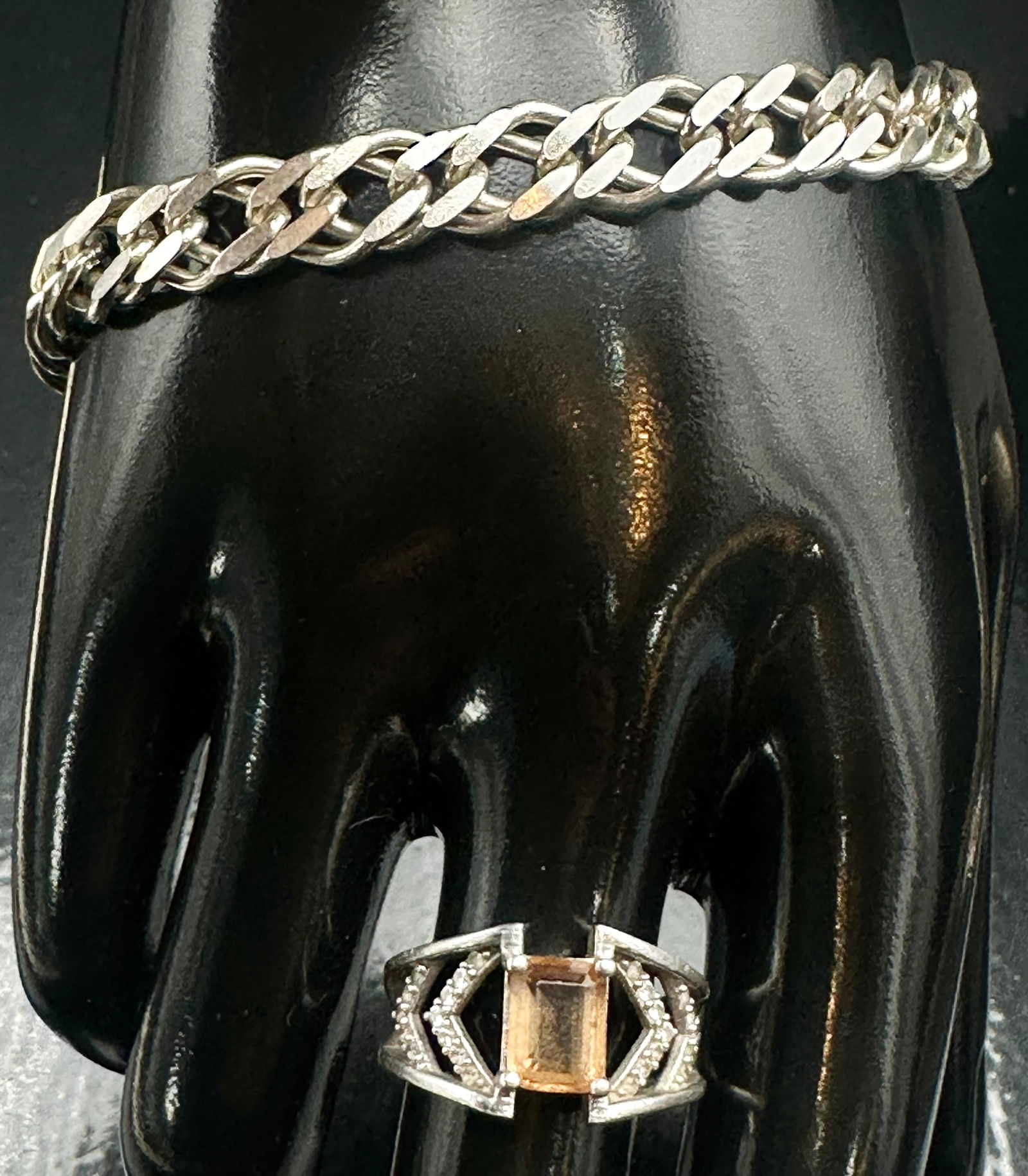 Sterling Silver Bracelet & Gemstone Ring Lot – 925 – 22g (1 of 11)