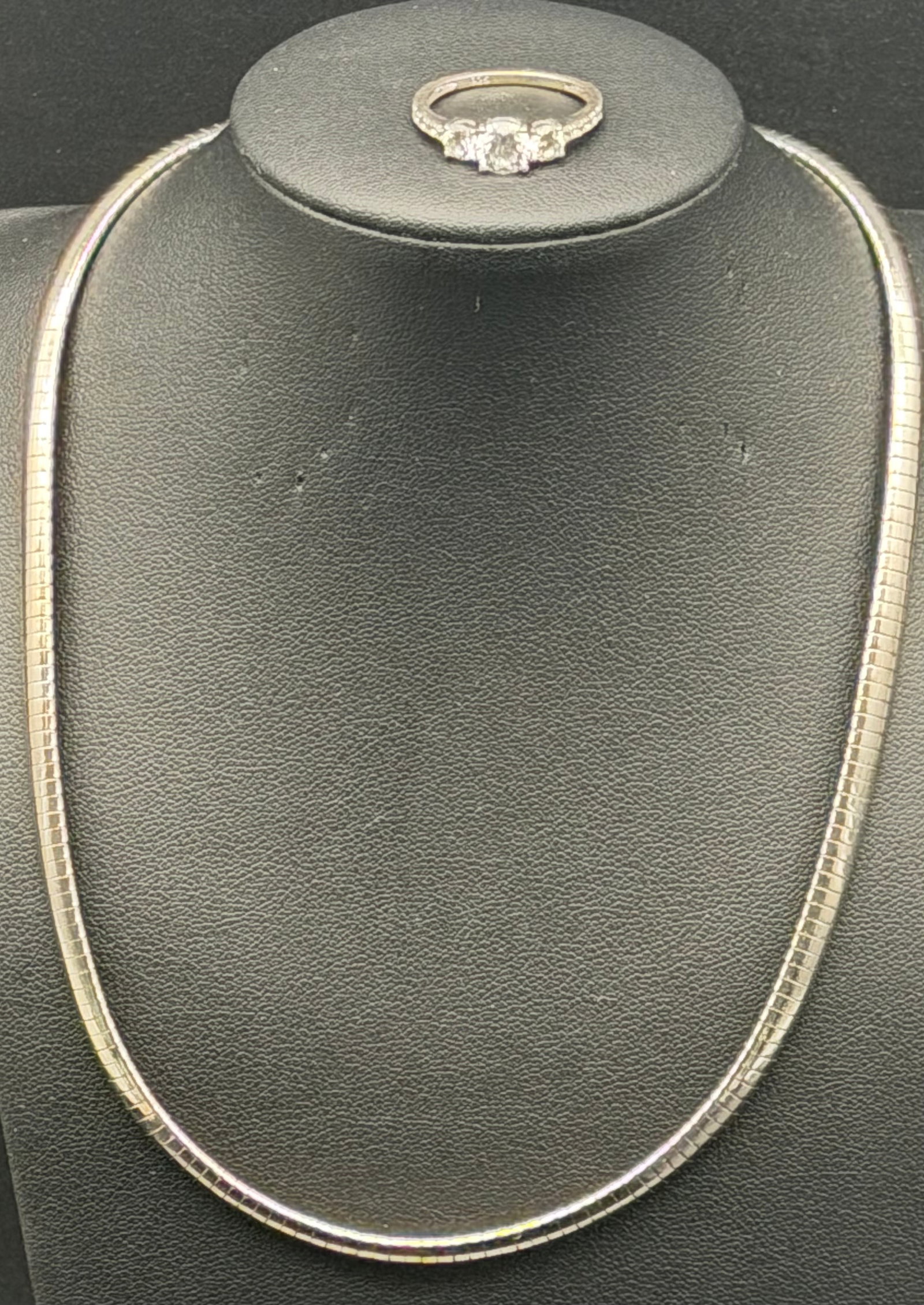 Italy 925 Sterling Silver Snake Chain Necklace & Ring Set 29g ITAOR (1 of 12)