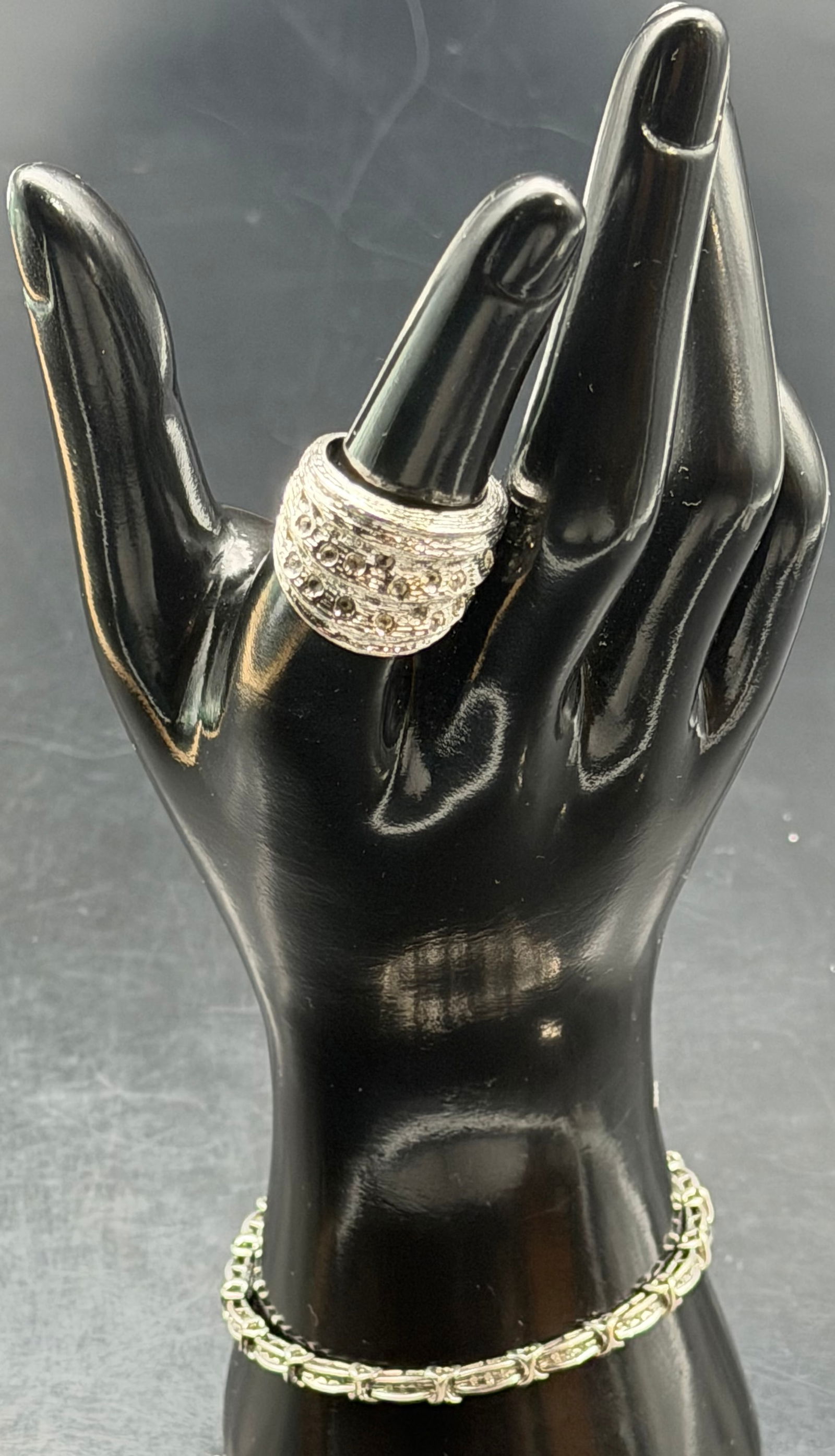 Sterling Silver 925 Italy Ring & Bracelet Set – Vintage Designer Style – 21g Lot (1 of 13)