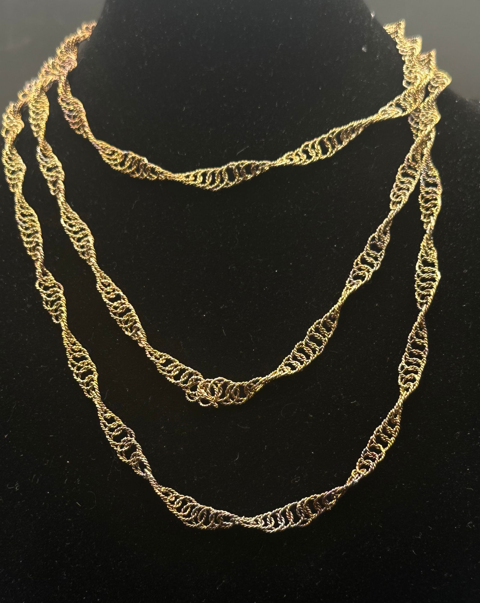 Vintage Gold Tone Multi Strand Rope Twist Statement Necklace 50g (1 of 8)