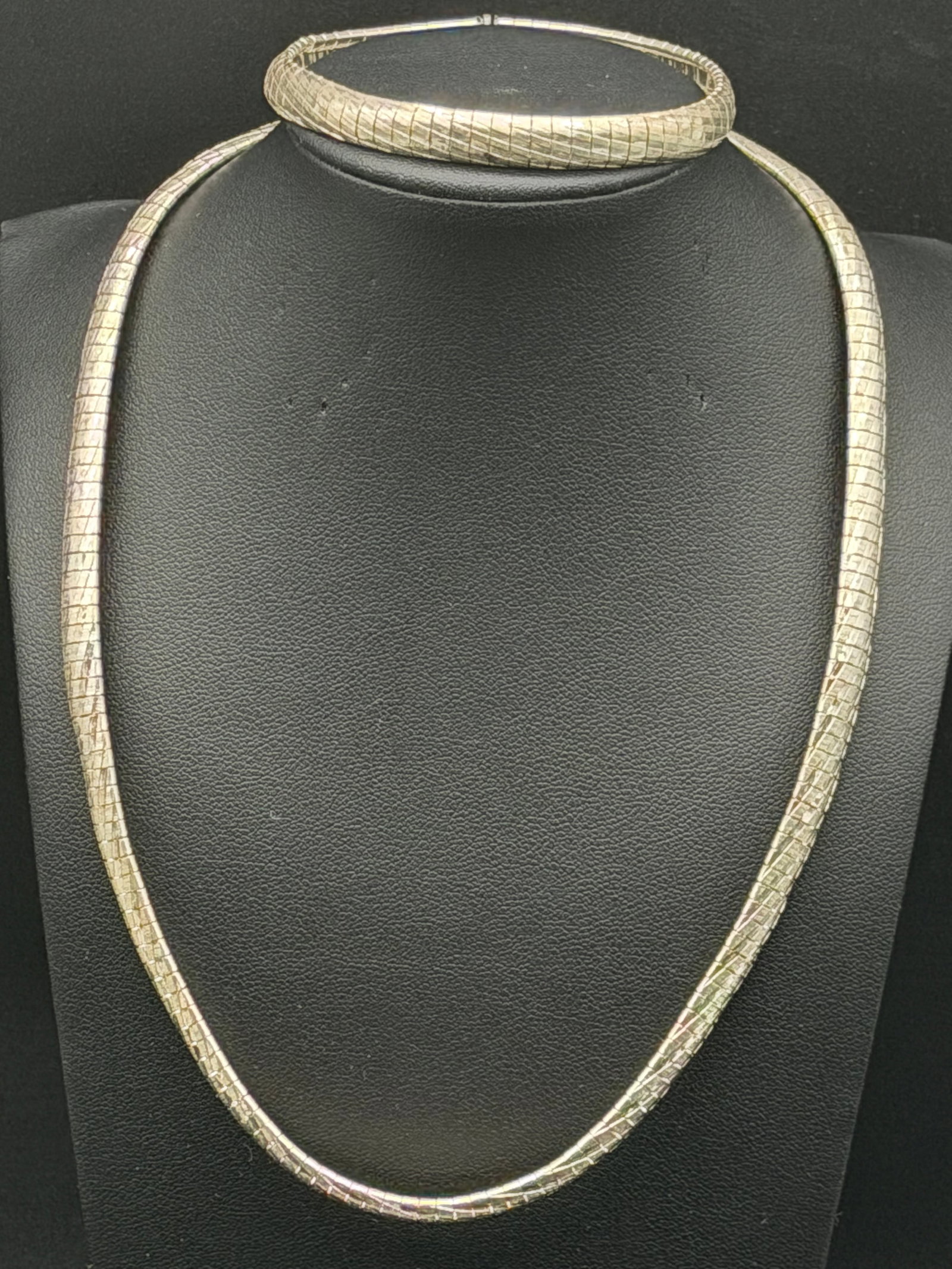 925 Italy Sterling Silver Snake Chain Necklace Bracelet Set 45g Heavy Vintage (1 of 10)
