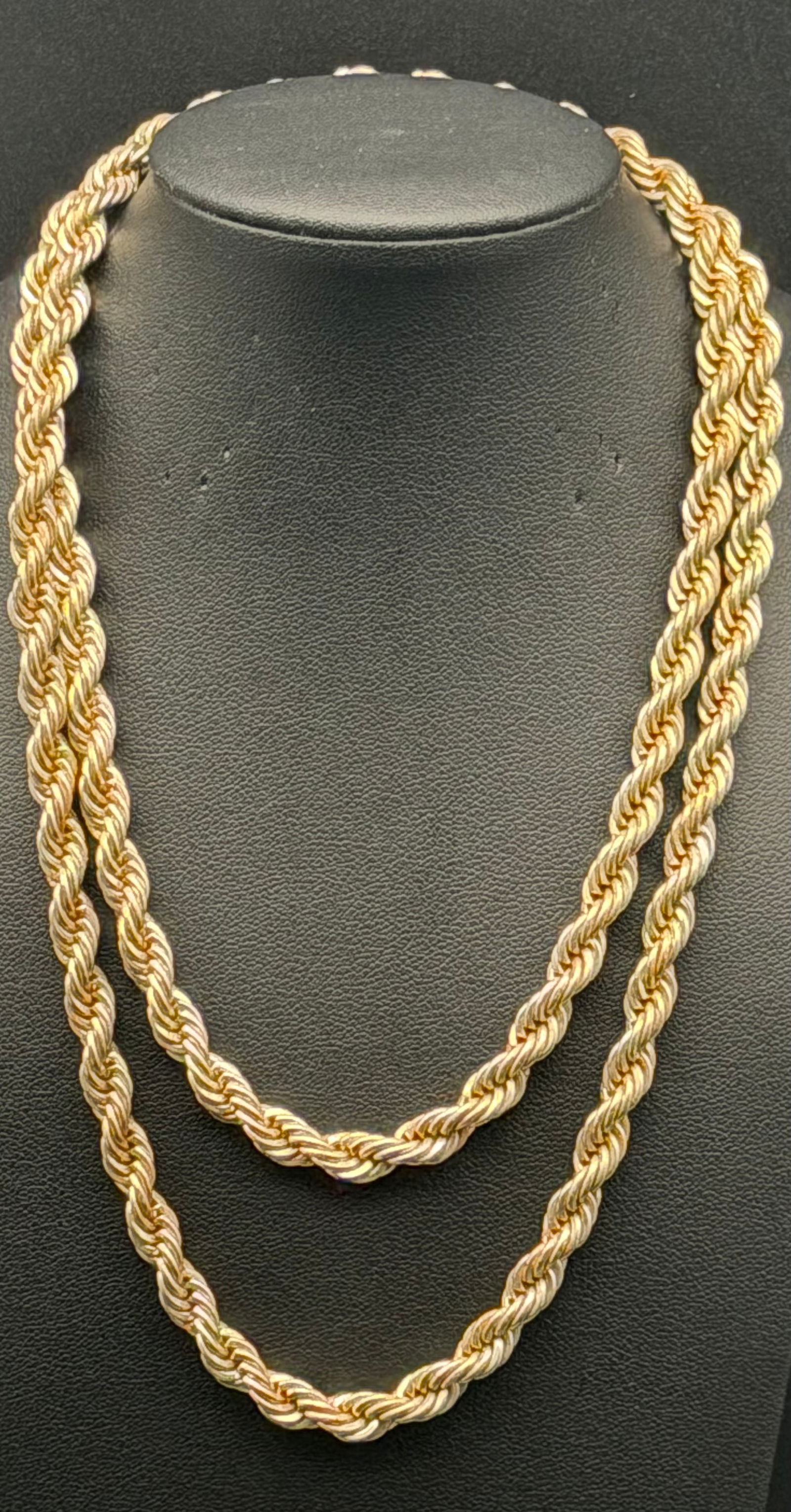 Heavy Gold Tone Double Rope Chain Necklace Statement 66g (1 of 8)
