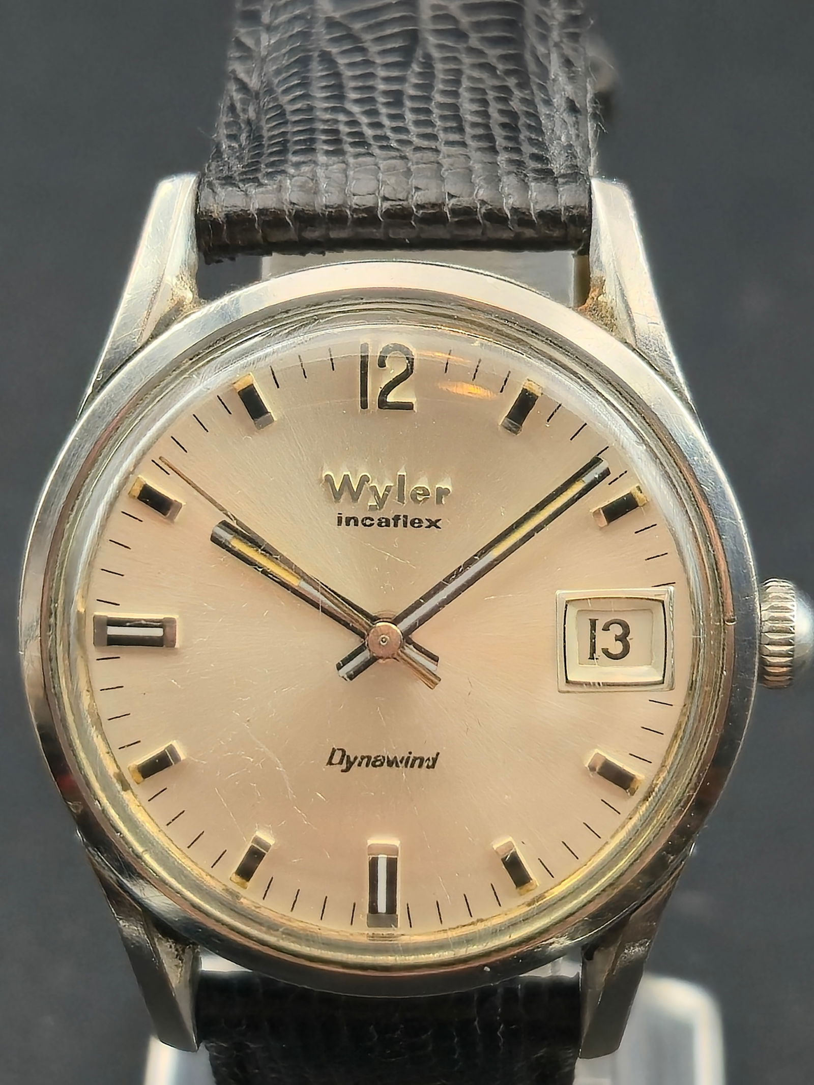 Wyler Incaflex Dynawind Automatic Date Stainless Steel Wristwatch Runs (1 of 8)