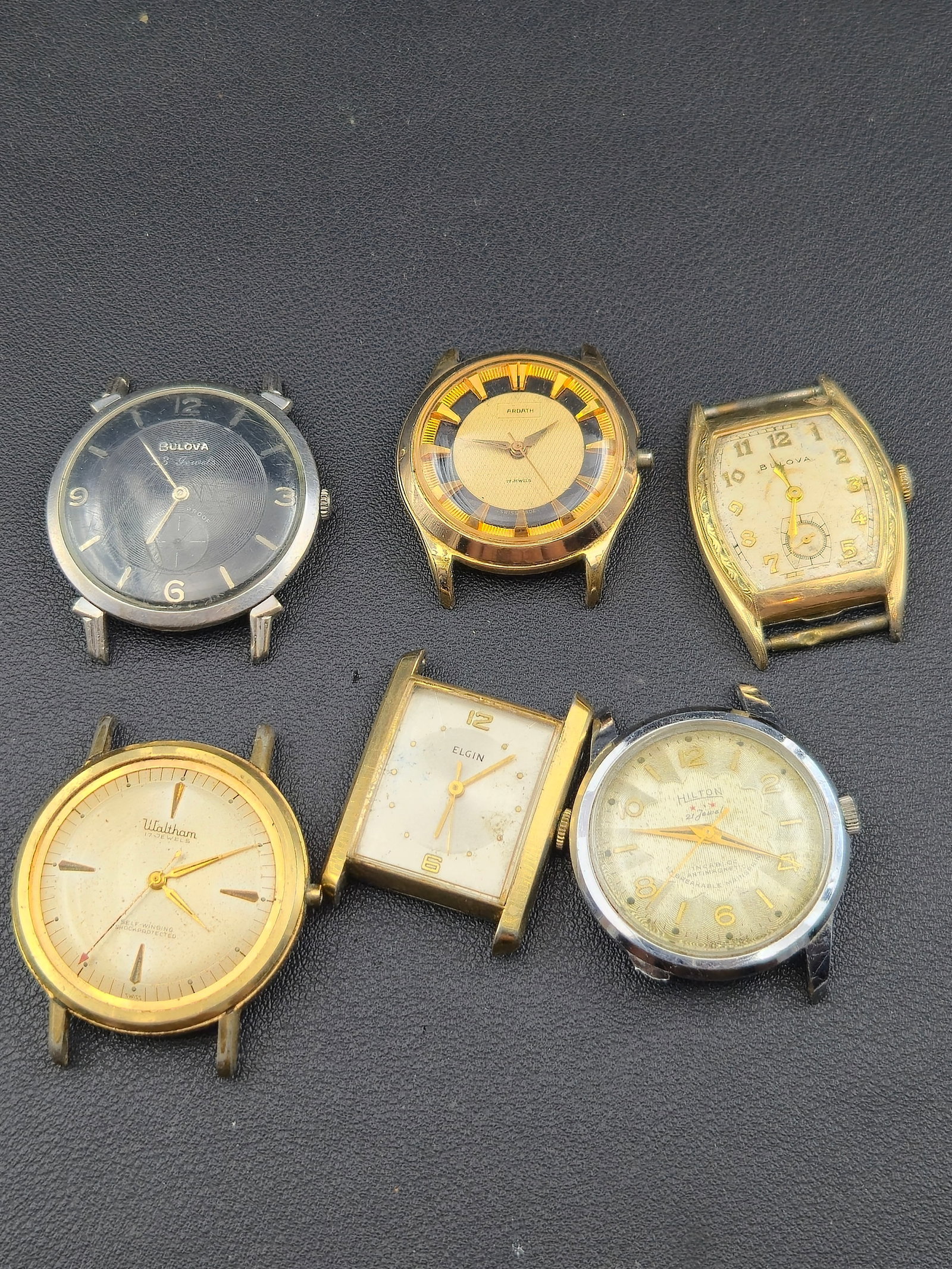 Lot of 6 Vintage Mechanical Watches Bulova Waltham Elgin Hilton Ardath (1 of 13)