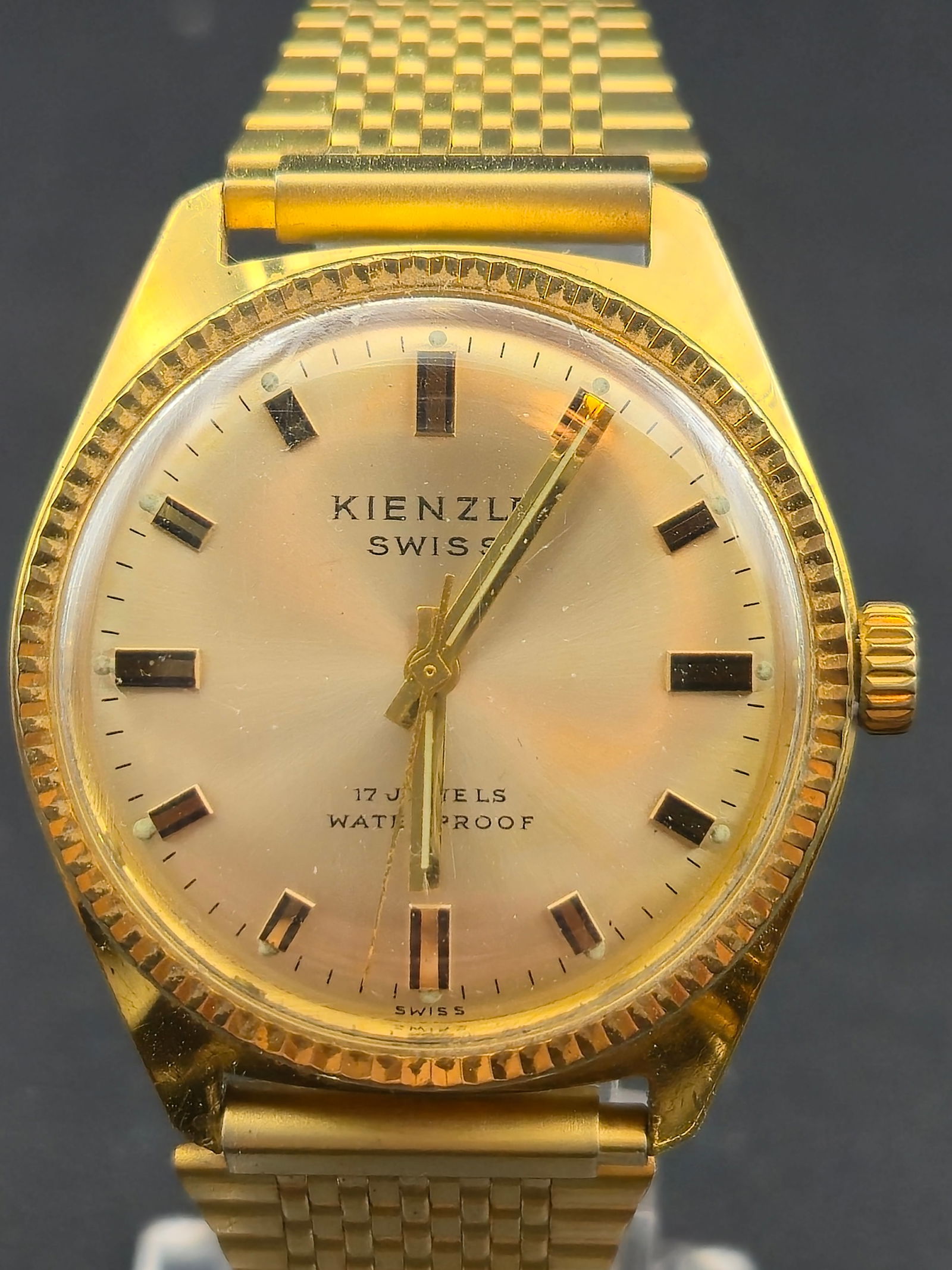 1960s Kienzle Swiss Automatic 17J Champagne Dial 35mm Gold Tone Running (1 of 10)