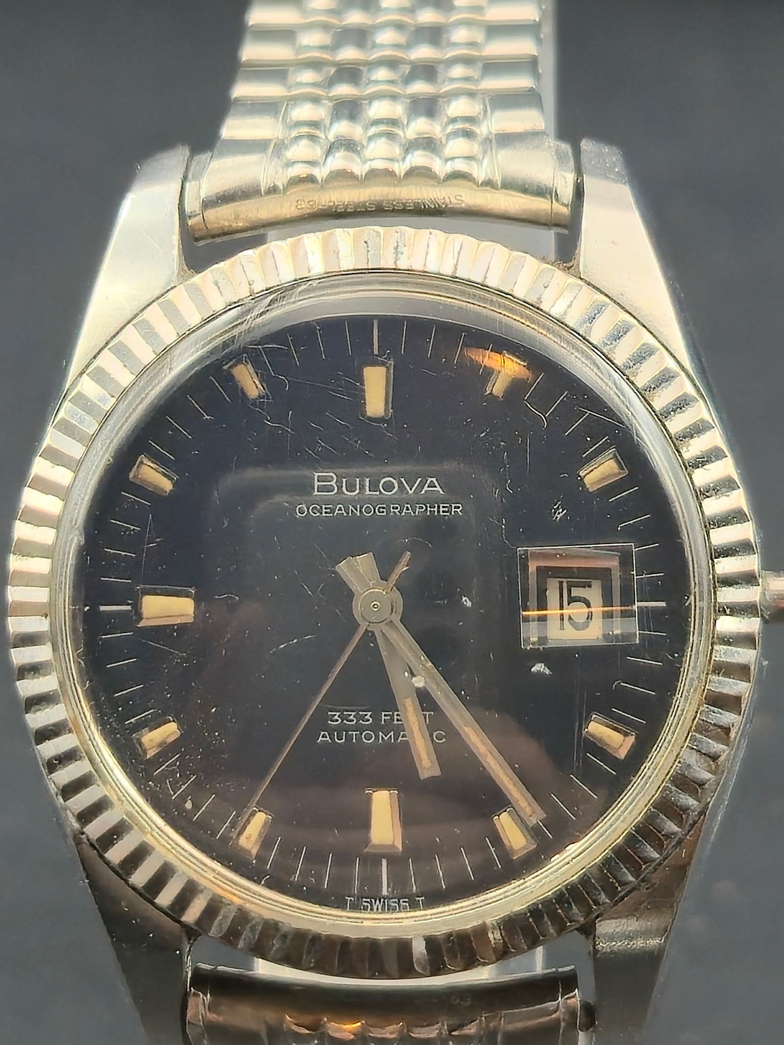 1960s Bulova Oceanographer 333ft Automatic 23J Stainless Steel Ref K64199 M9 (1 of 10)