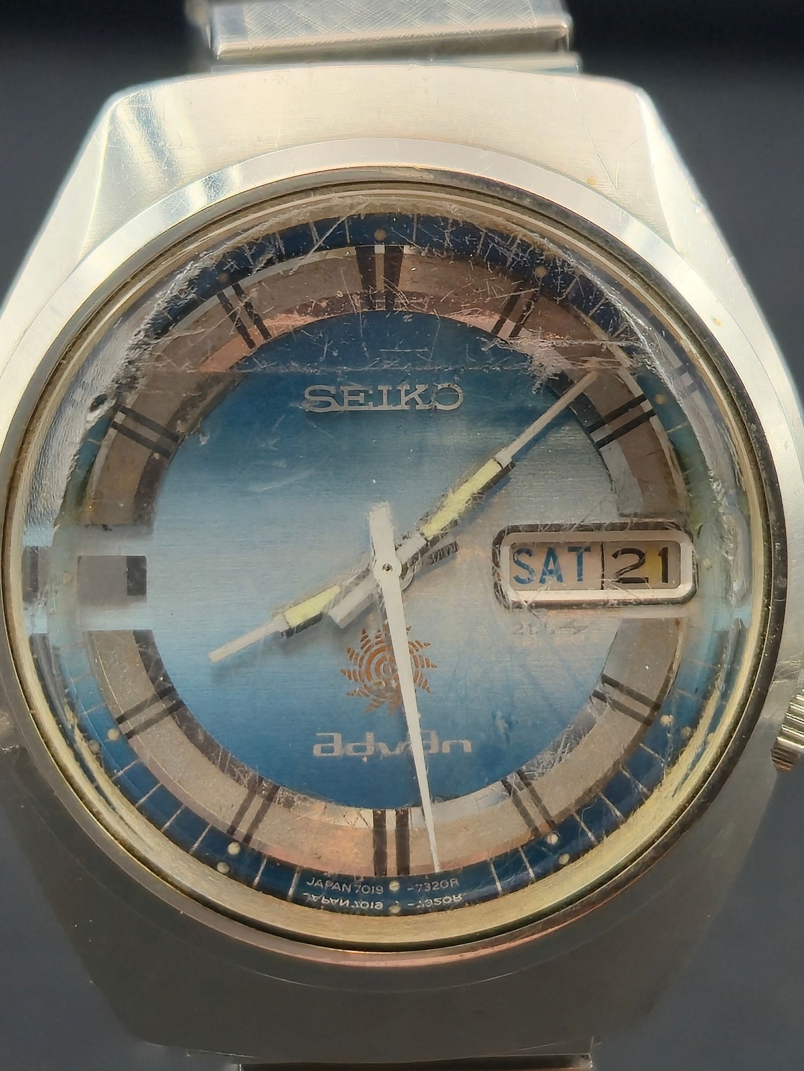Seiko Advan 1970s Automatic 21J Blue Dial 36mm Stainless Steel Watch (1 of 9)