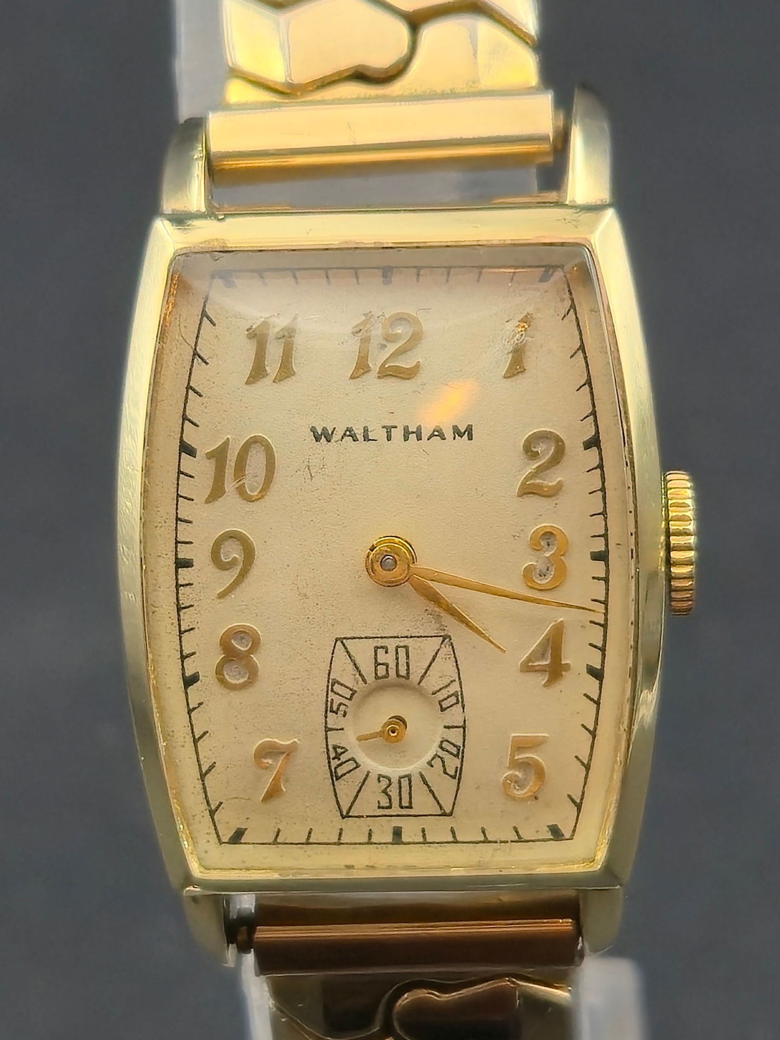 1930s Waltham 750 17J Manual Rectangular 14K Gold Filled Watch Running (1 of 12)