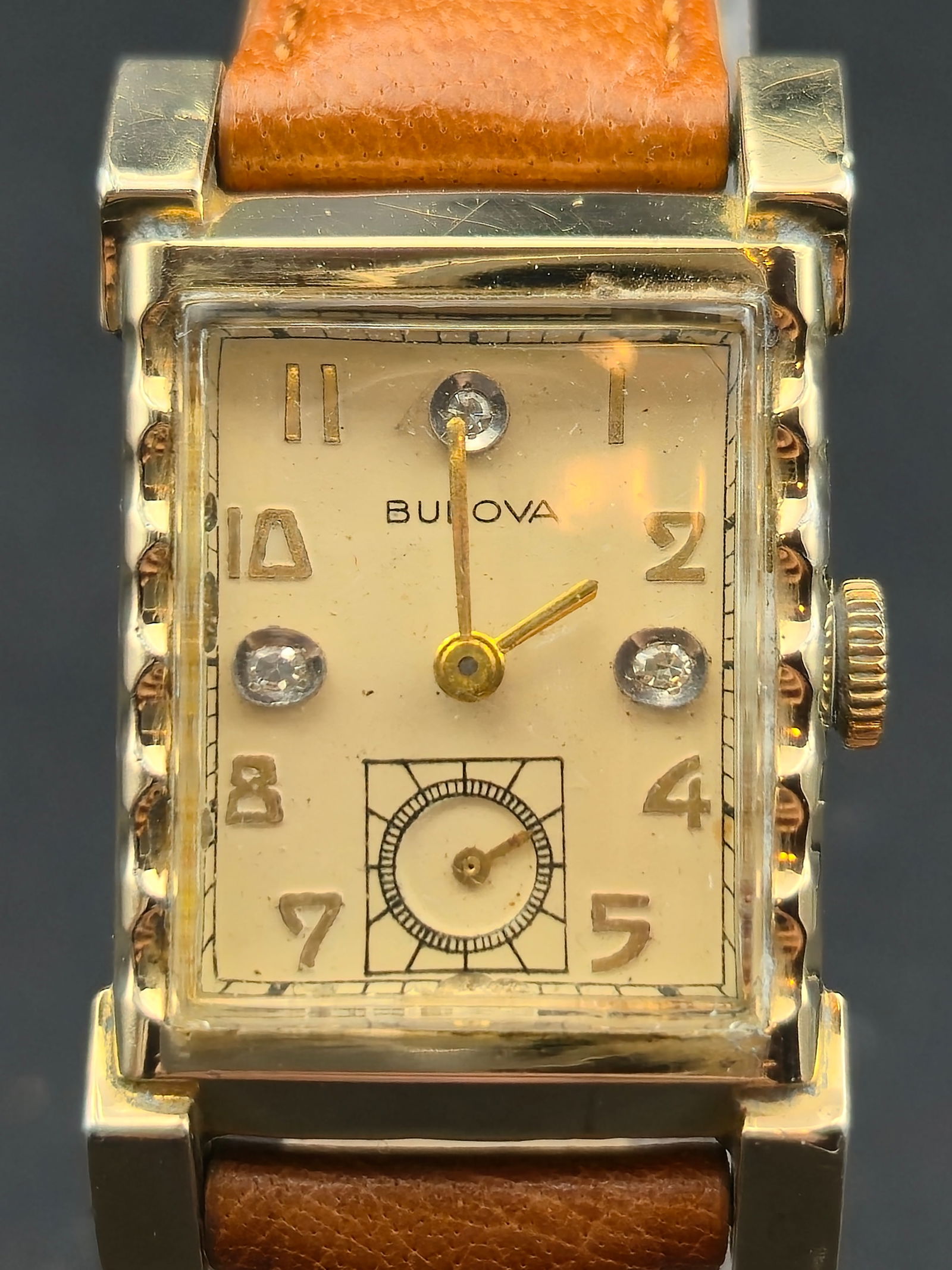 1960 Bulova L0 Rectangular 10K Rolled Gold Plate 17J Manual Watch 21mm Running (1 of 9)
